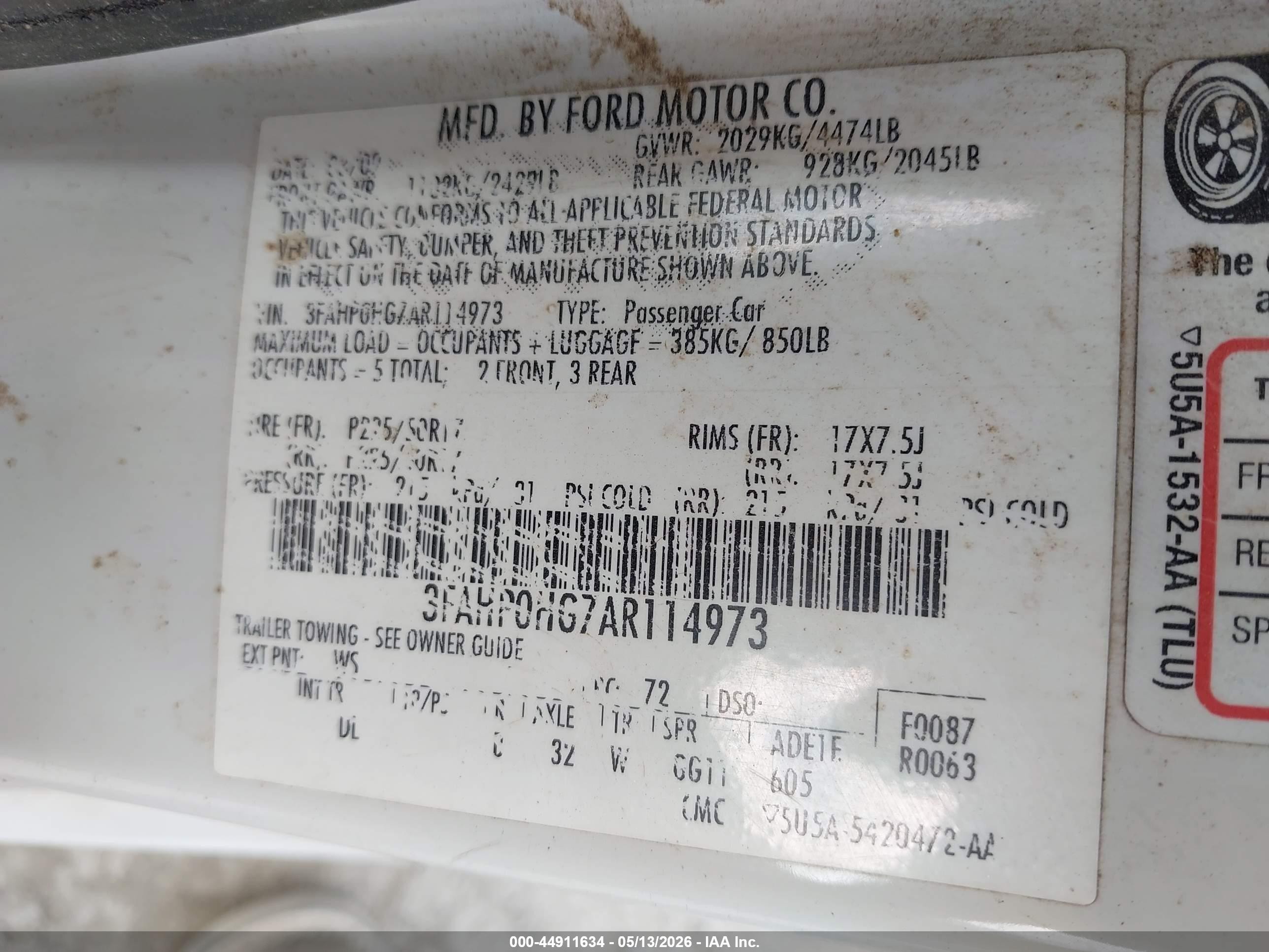 2010 Ford Fusion Se White vin: 3FAHP0HG7AR114973