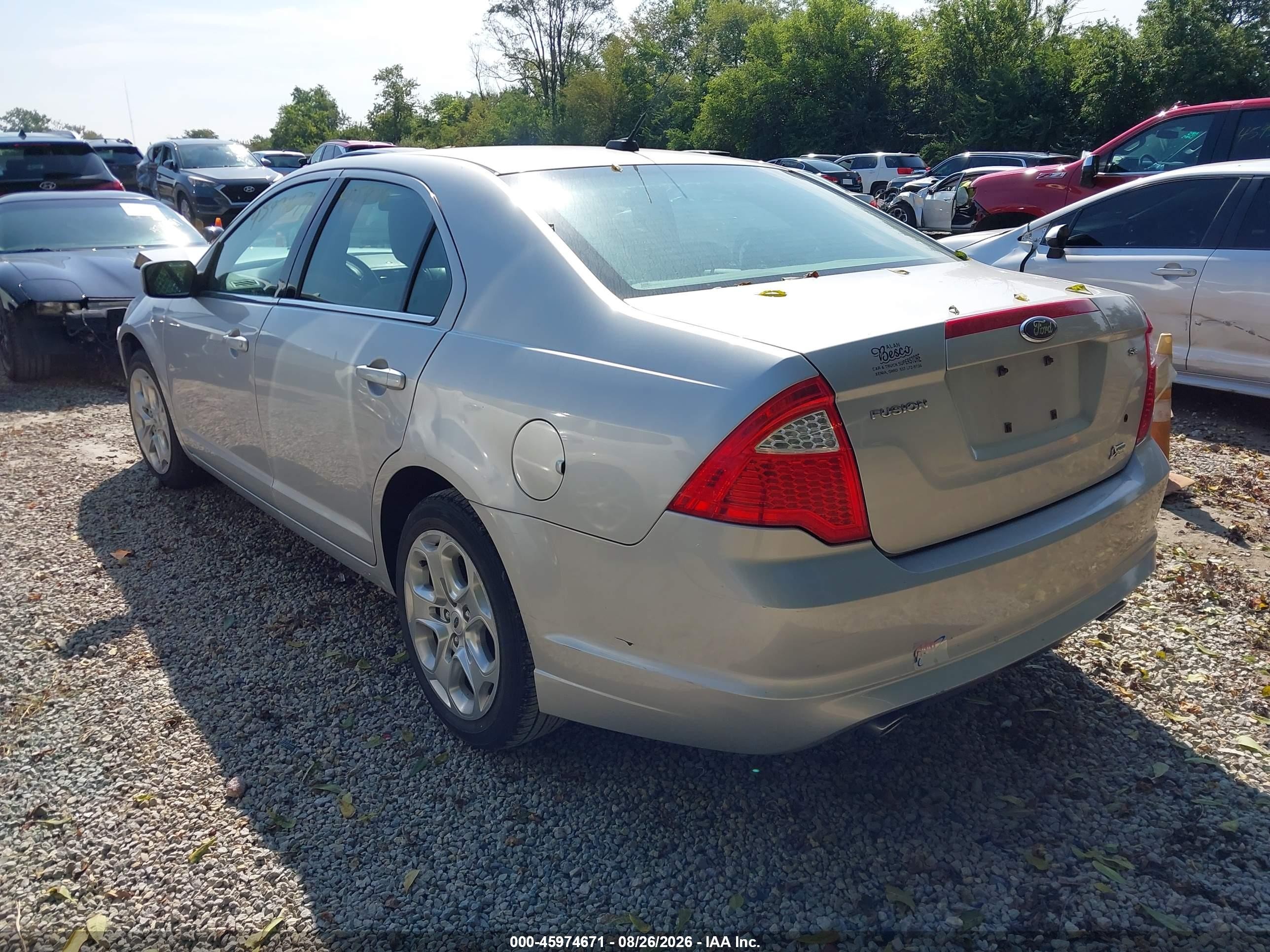 2010 Ford Fusion Se Silver vin: 3FAHP0HG7AR120921