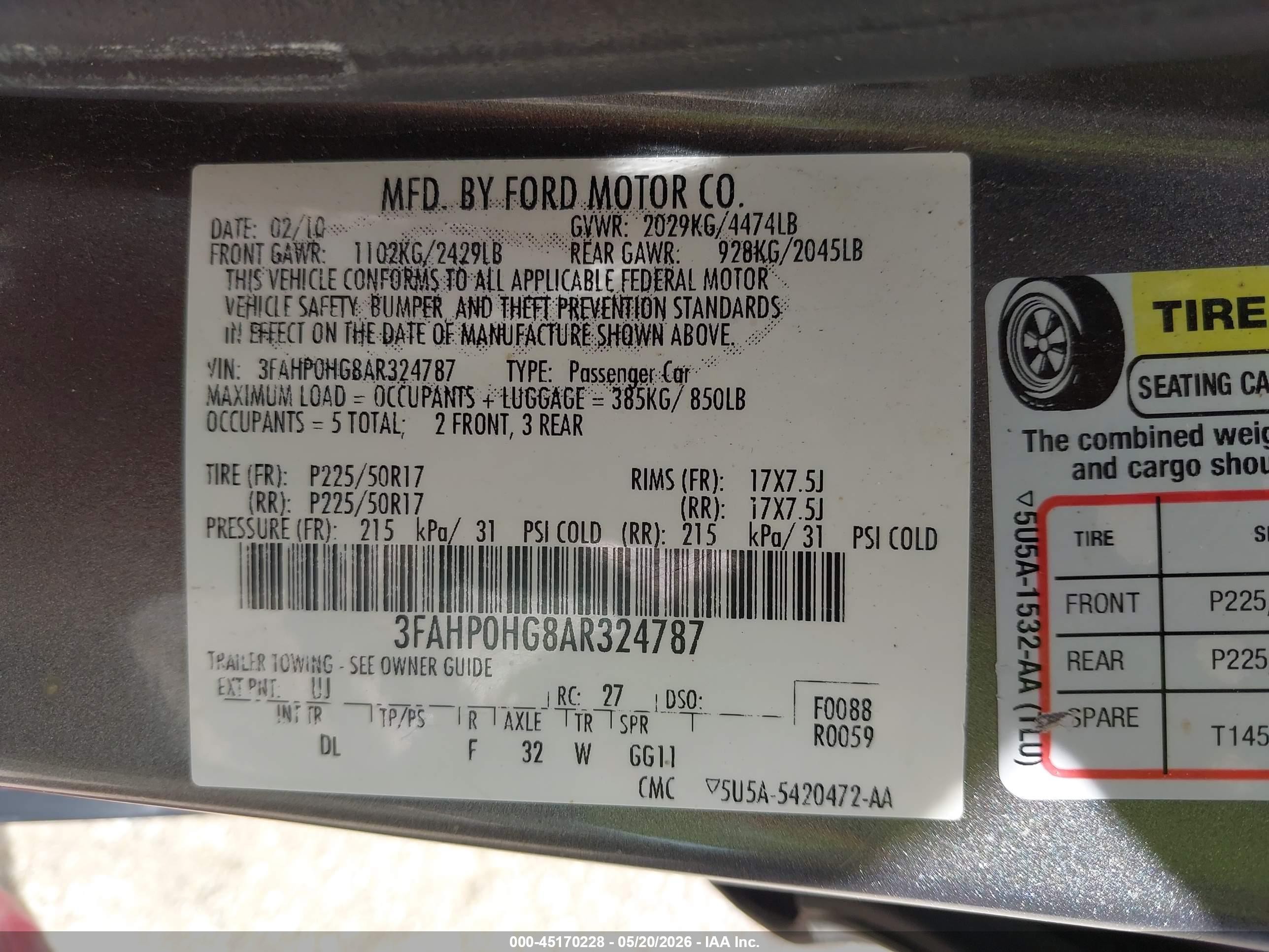 2010 Ford Fusion Se Gray vin: 3FAHP0HG8AR324787
