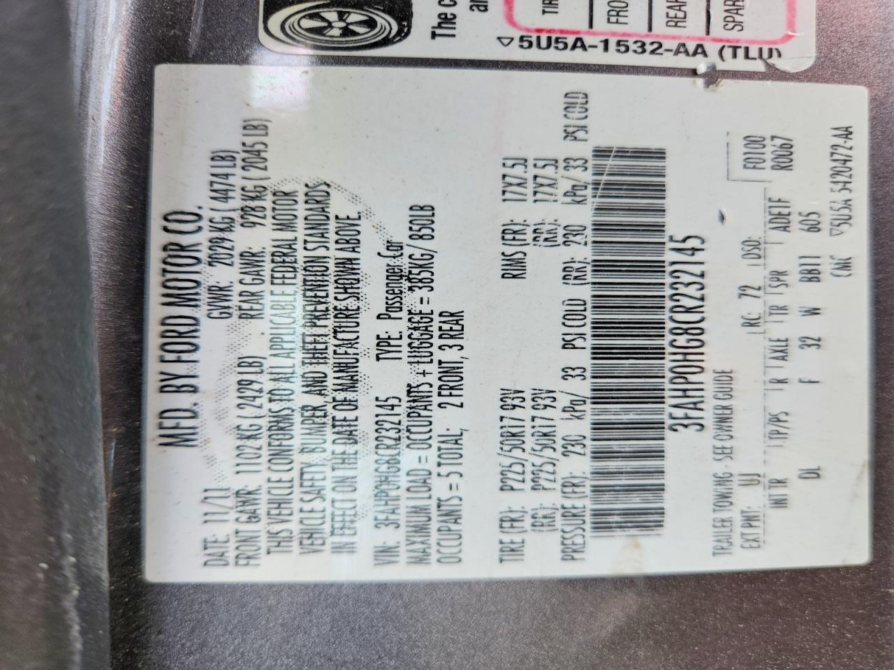 2012 Ford Fusion Se Gray vin: 3FAHP0HG8CR232145