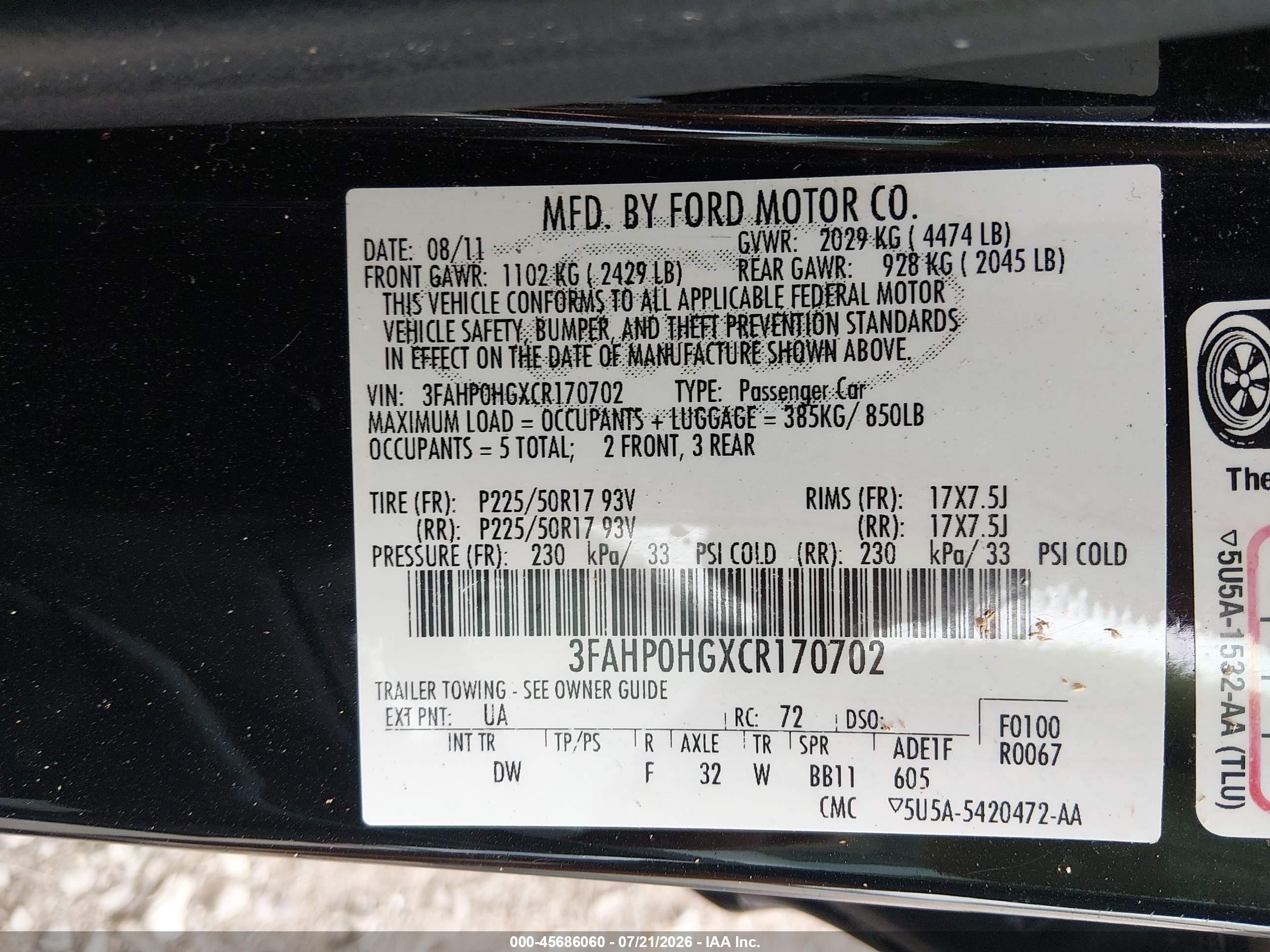 2012 Ford Fusion Se Black vin: 3FAHP0HGXCR170702