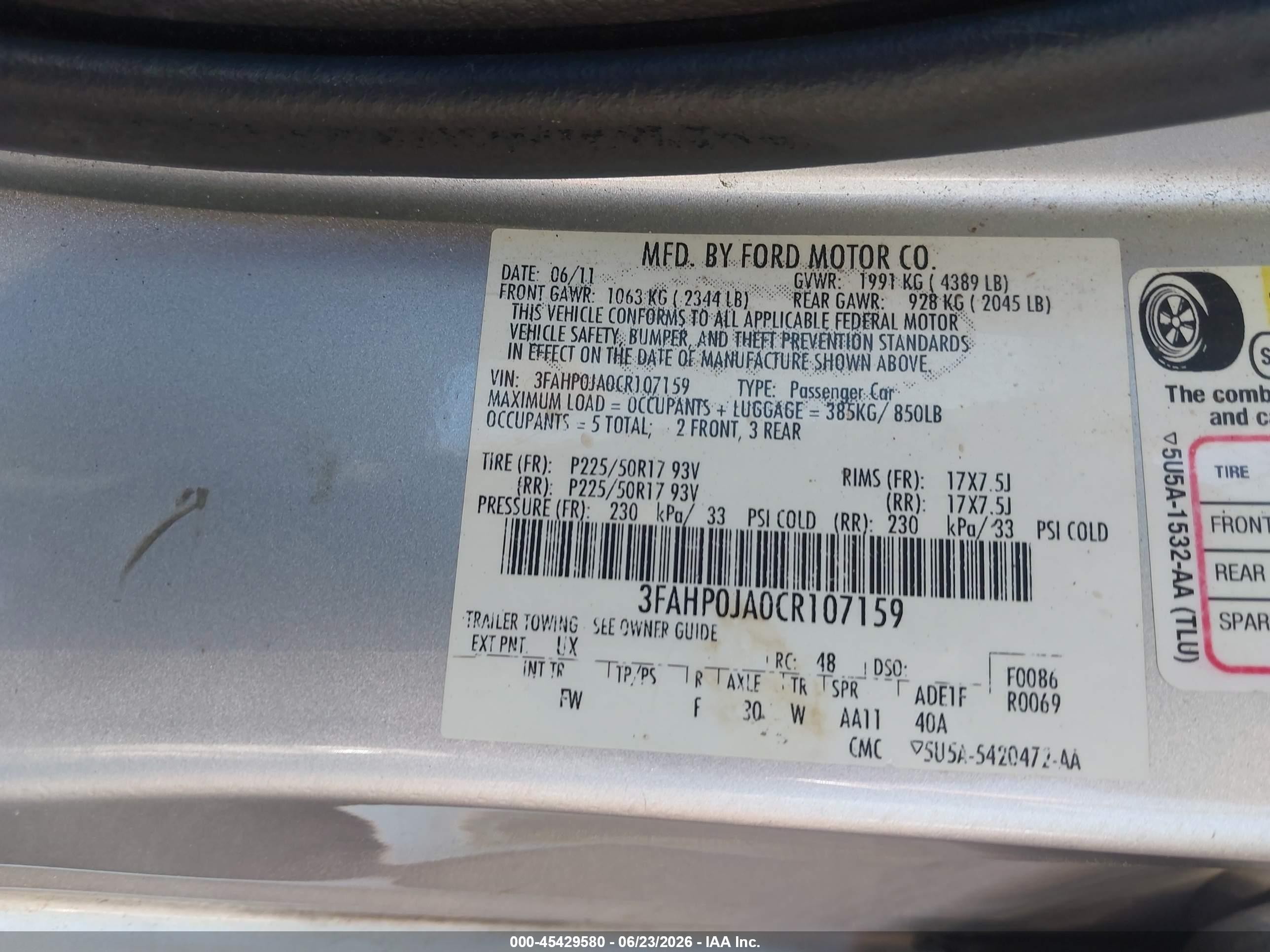 2012 Ford Fusion Sel Silver vin: 3FAHP0JA0CR107159