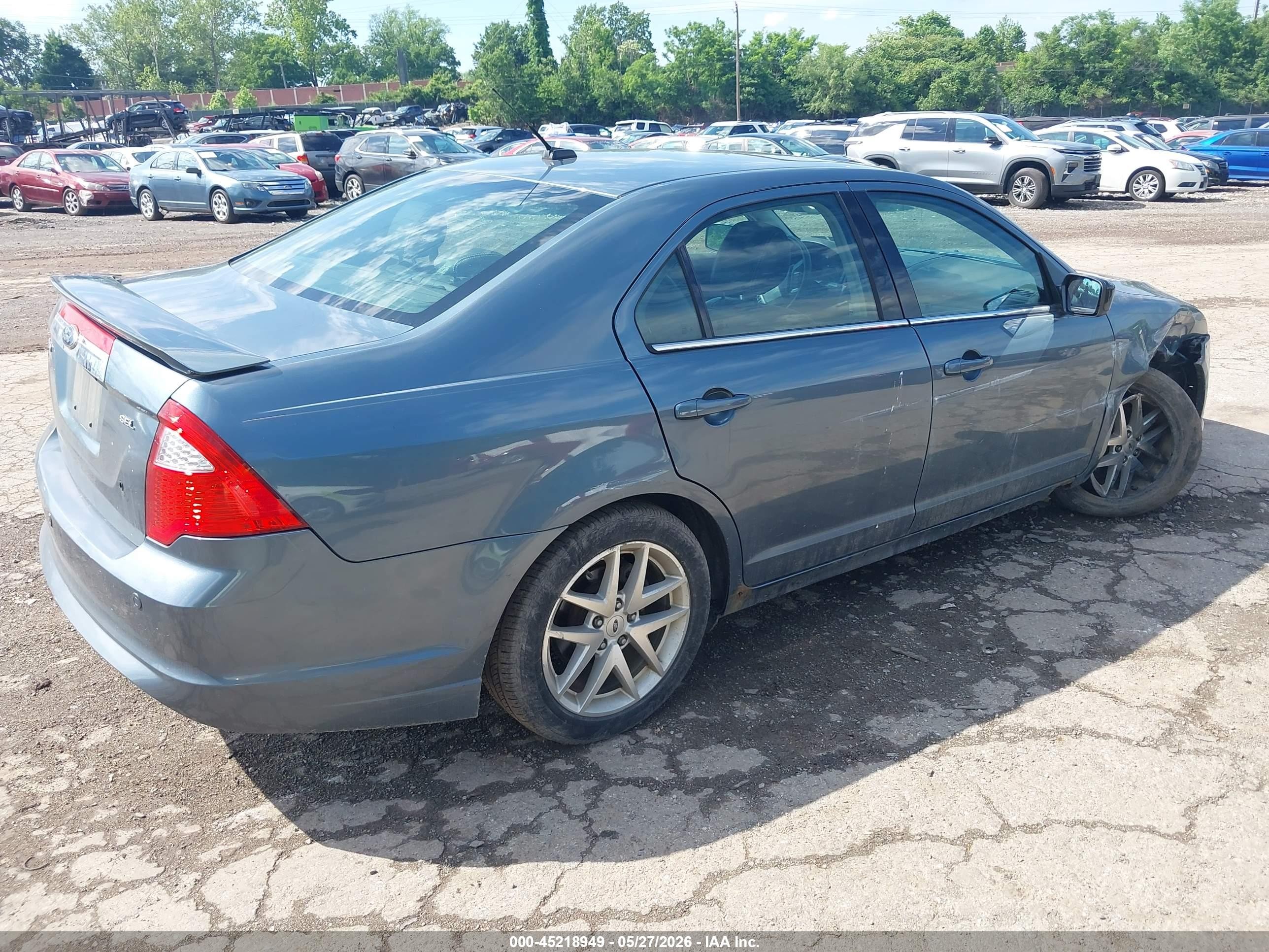2012 Ford Fusion Sel Light Blue vin: 3FAHP0JA0CR221663