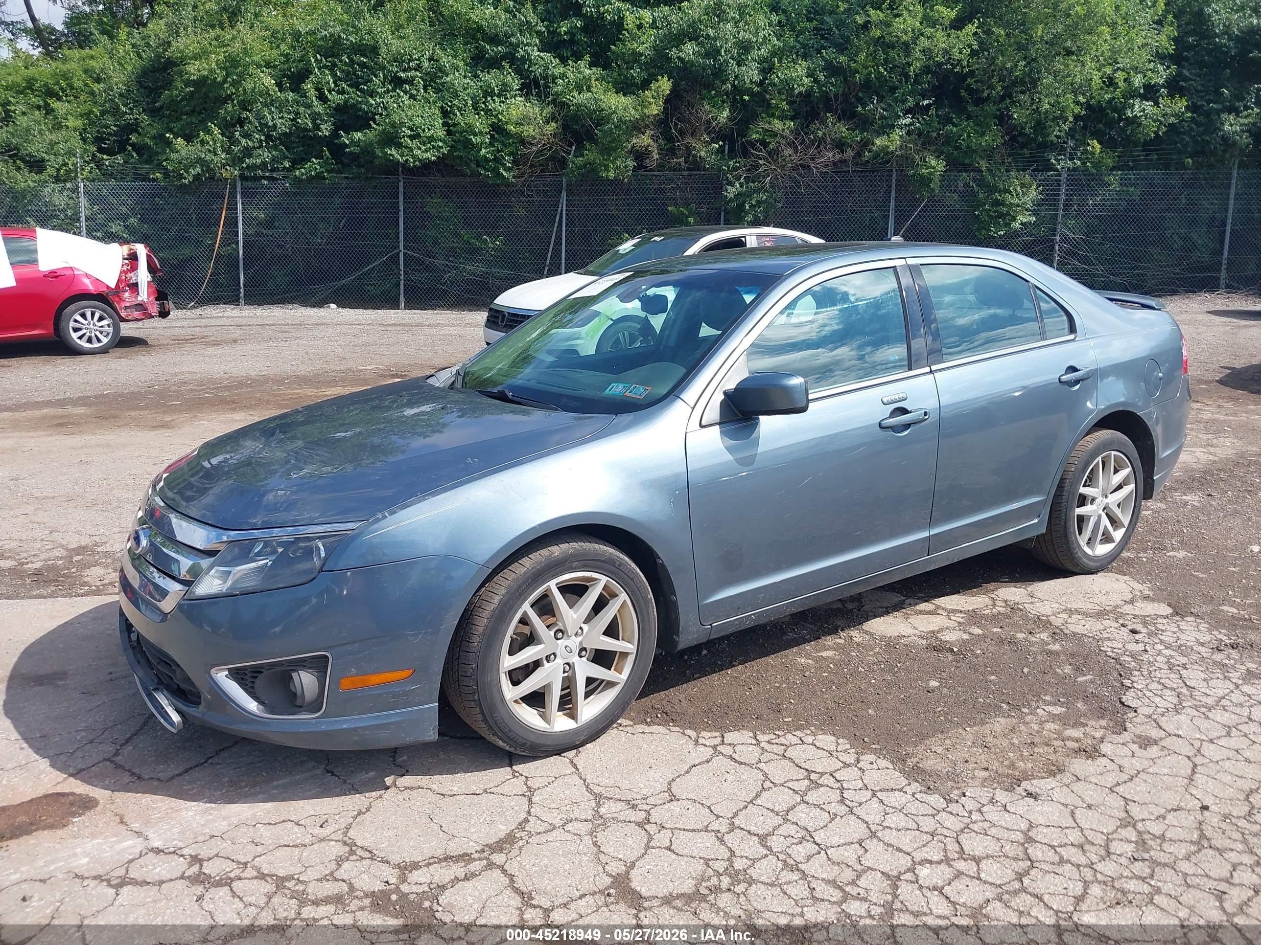 2012 Ford Fusion Sel Light Blue vin: 3FAHP0JA0CR221663