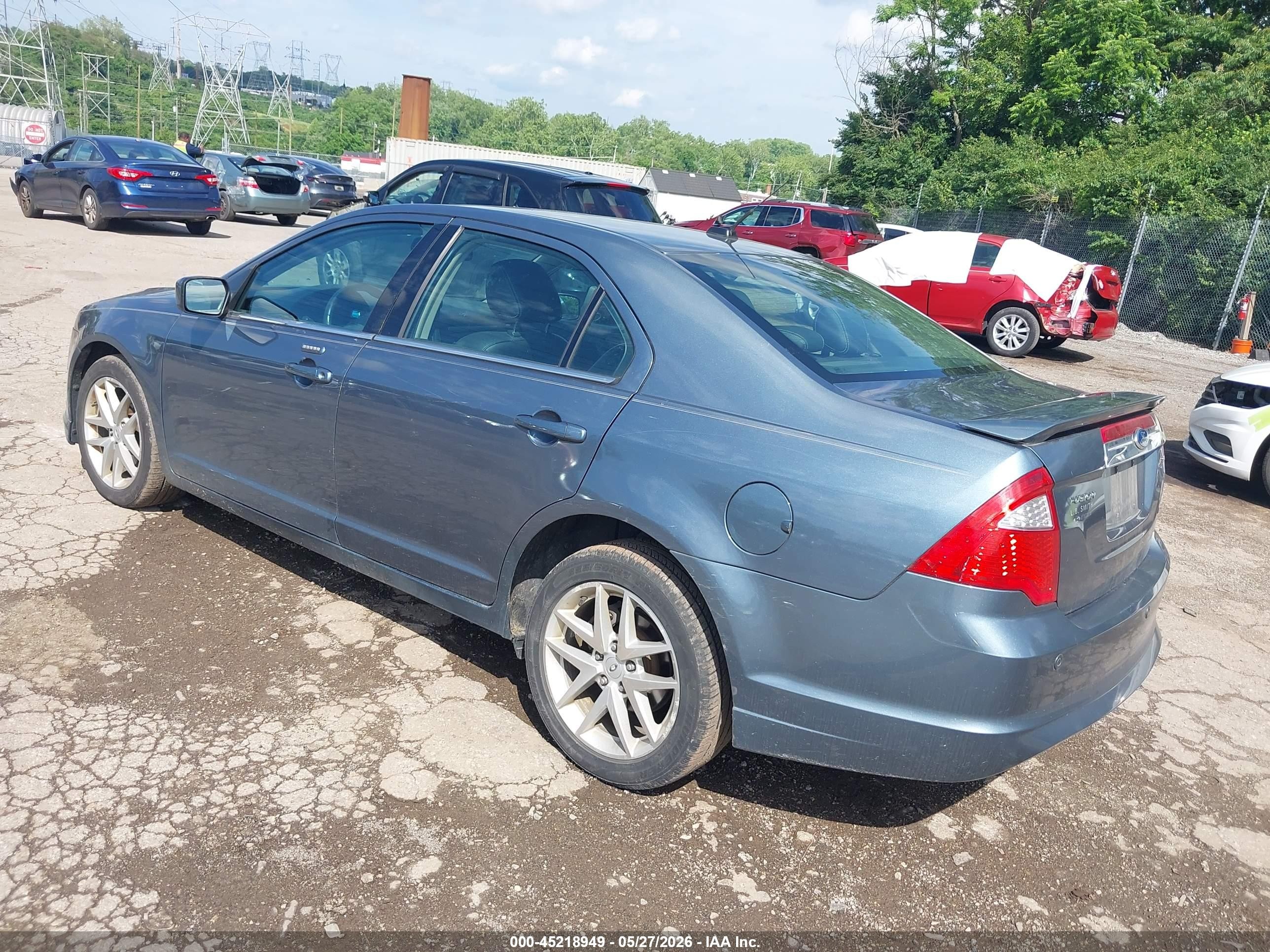 2012 Ford Fusion Sel Light Blue vin: 3FAHP0JA0CR221663