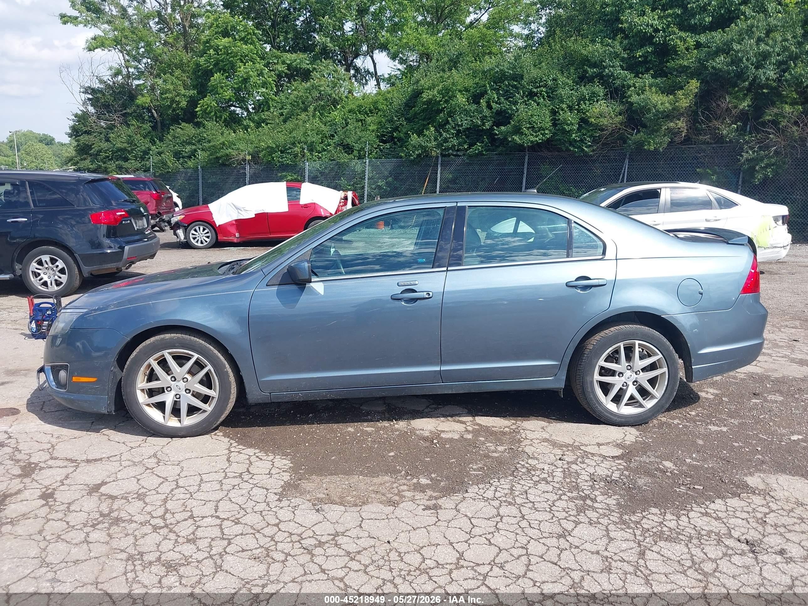 2012 Ford Fusion Sel Light Blue vin: 3FAHP0JA0CR221663