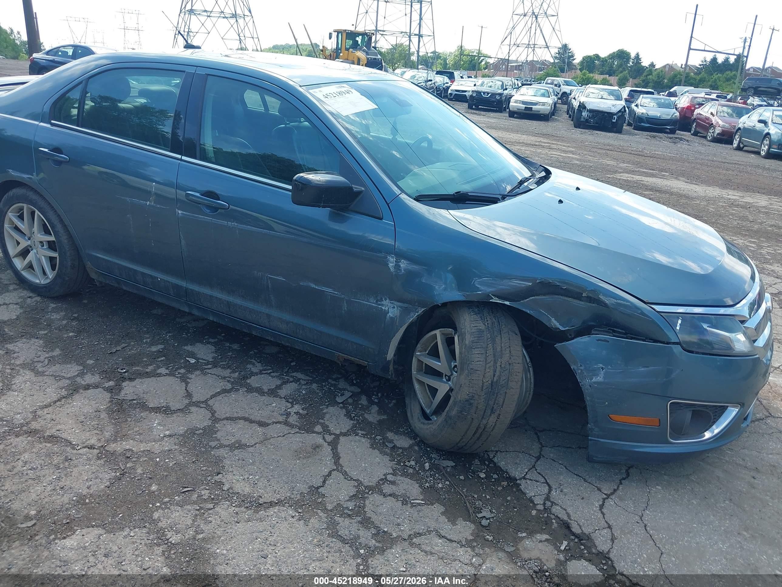 2012 Ford Fusion Sel Light Blue vin: 3FAHP0JA0CR221663