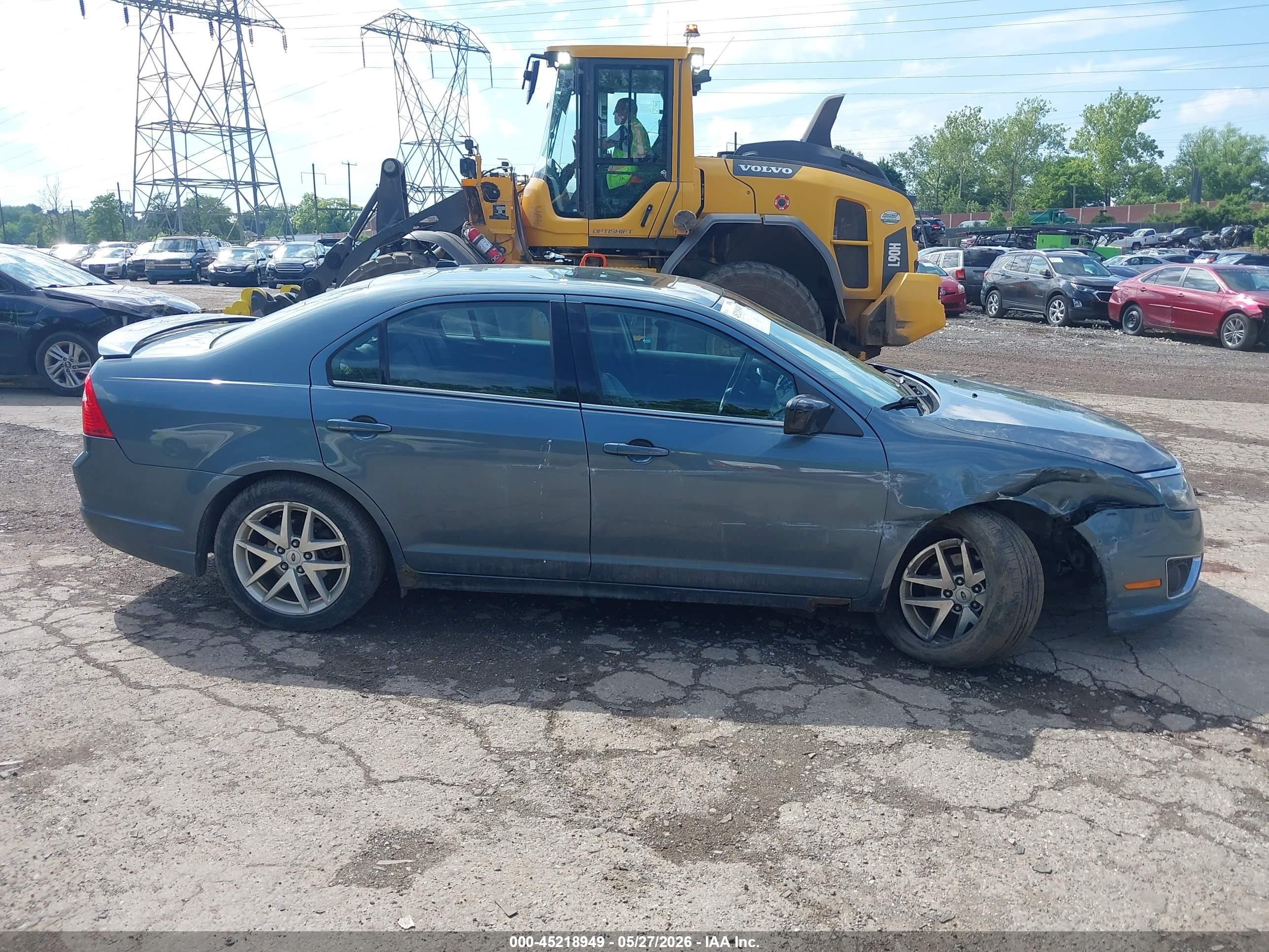 2012 Ford Fusion Sel Light Blue vin: 3FAHP0JA0CR221663
