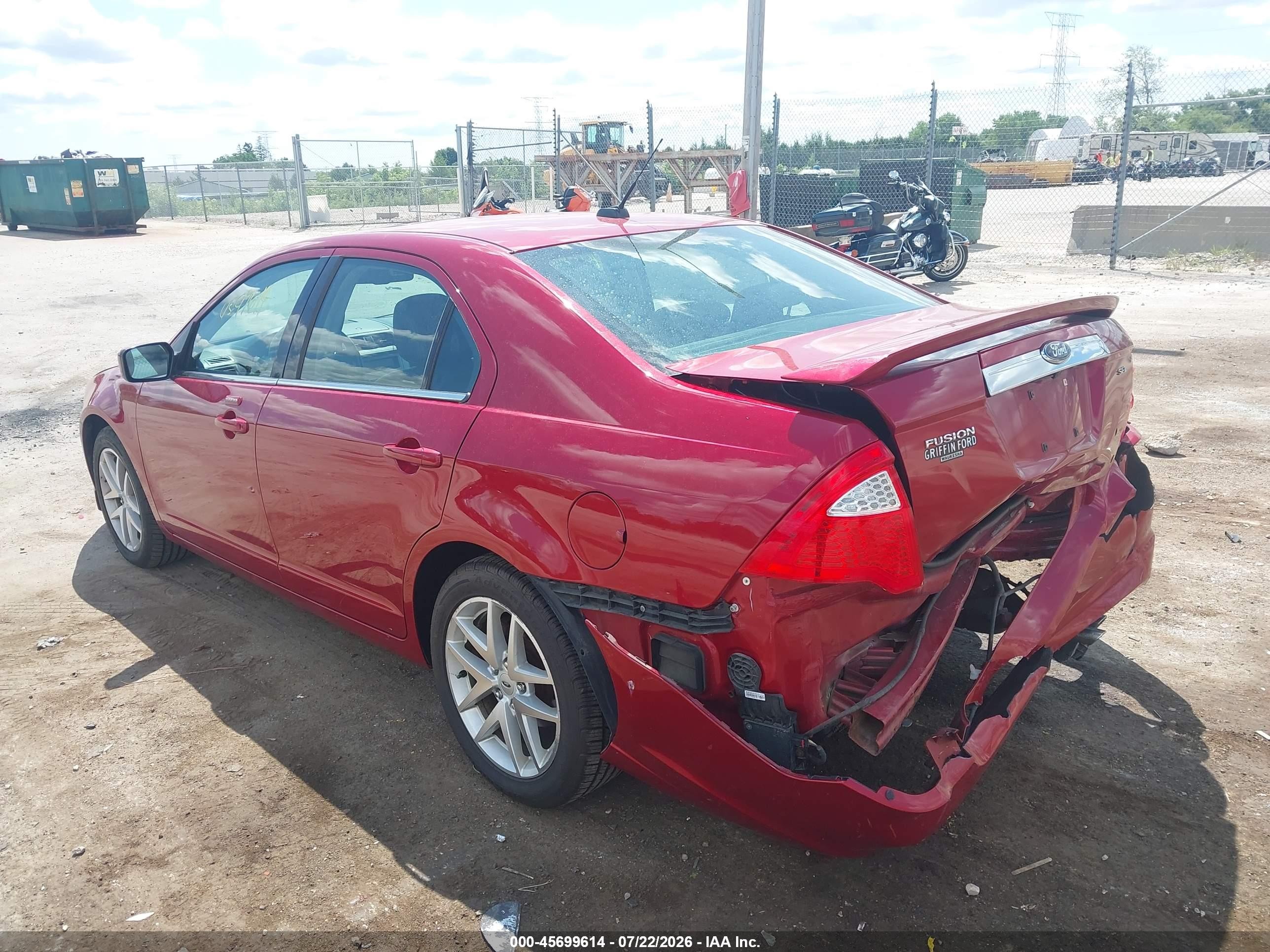 2010 Ford Fusion Sel Red vin: 3FAHP0JA1AR116045