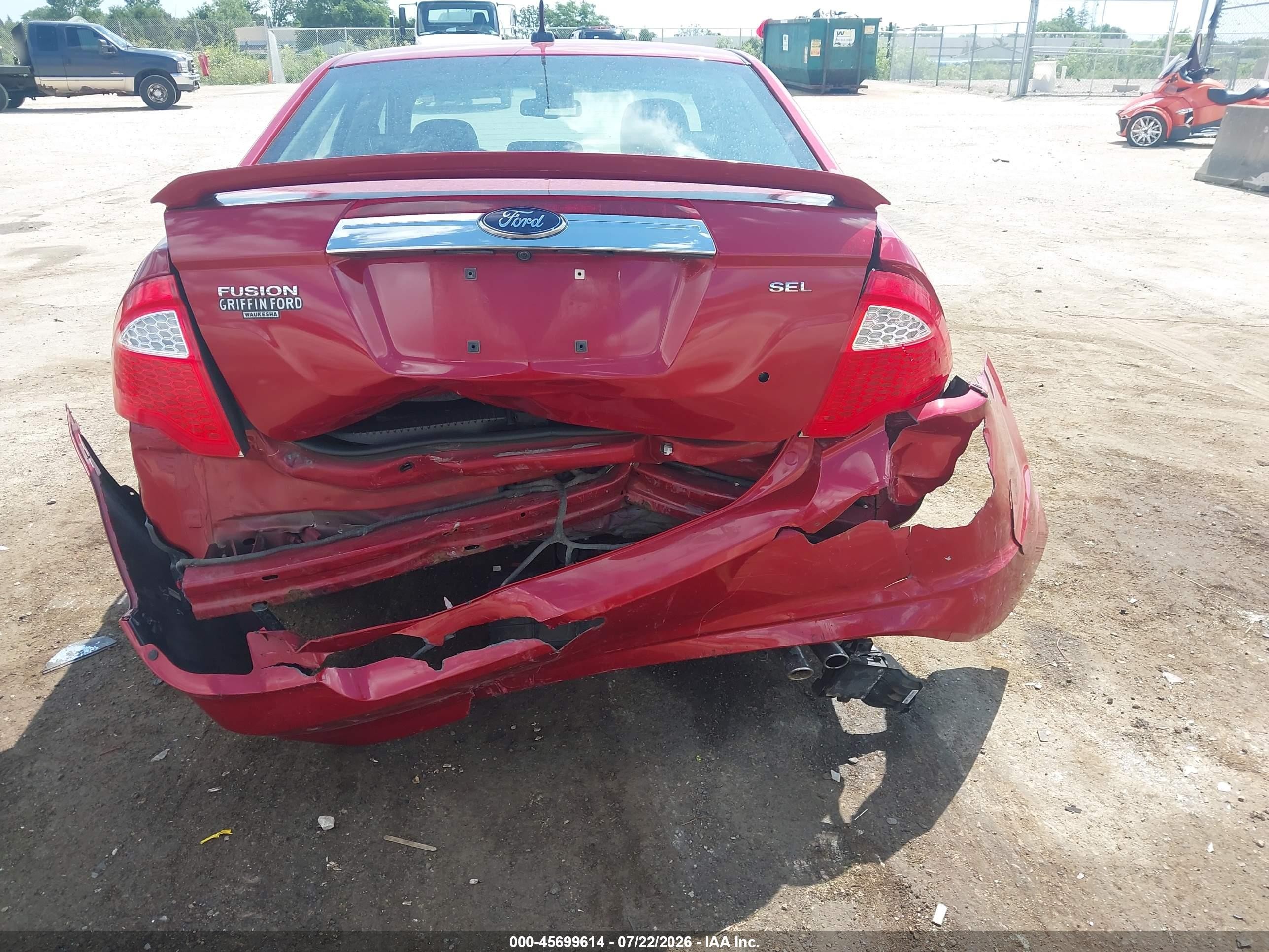 2010 Ford Fusion Sel Red vin: 3FAHP0JA1AR116045