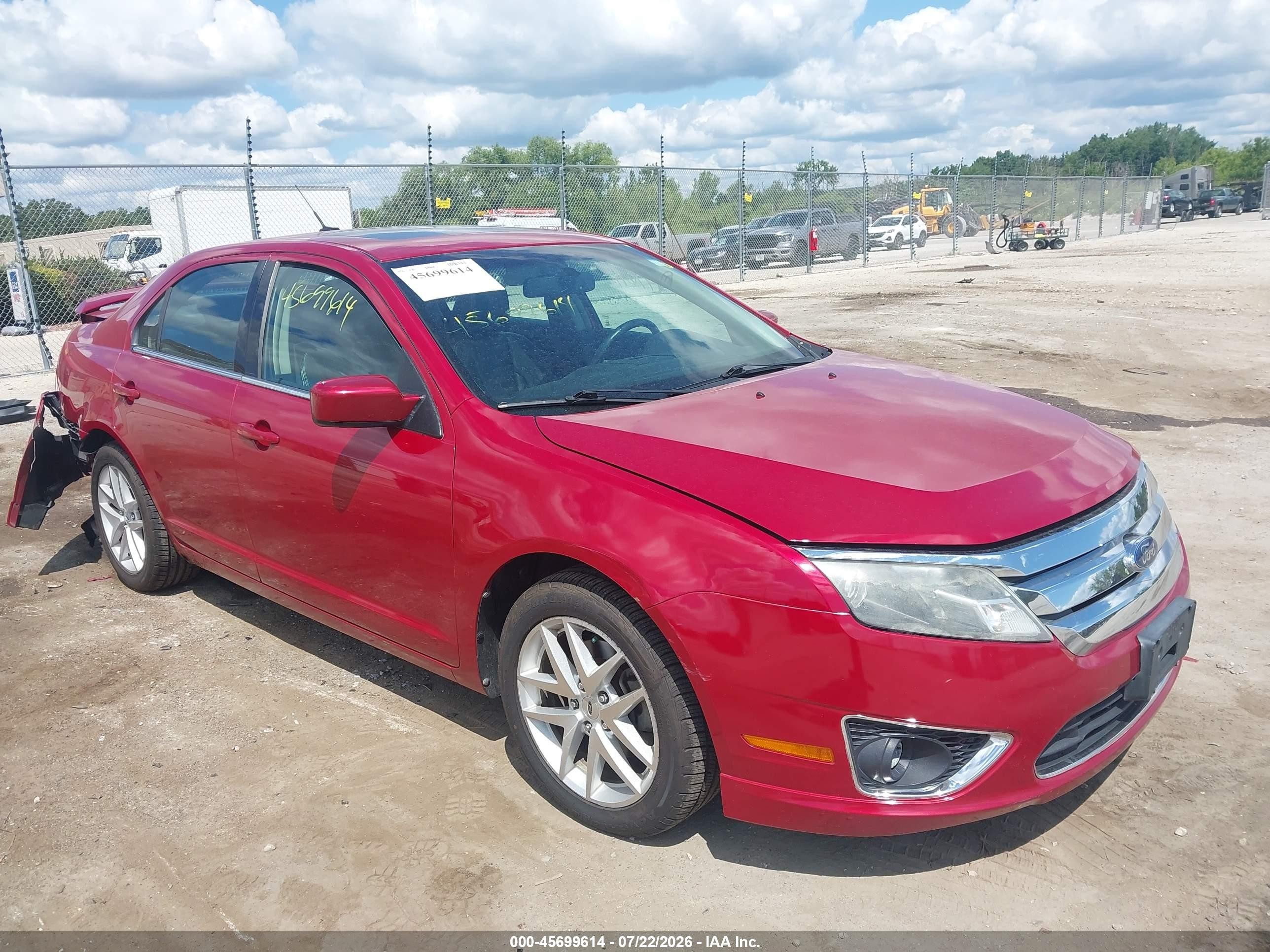 2010 Ford Fusion Sel Red vin: 3FAHP0JA1AR116045