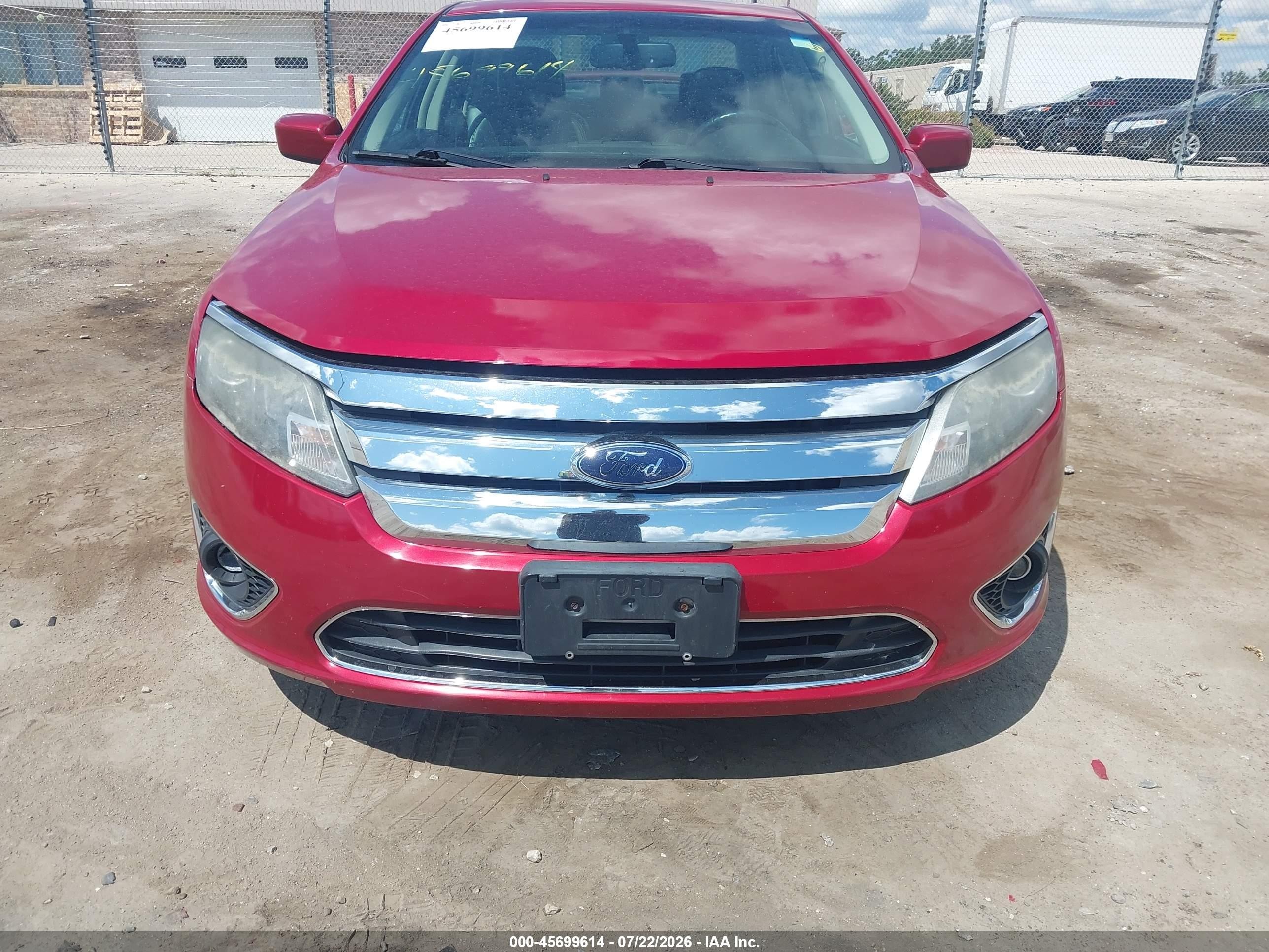 2010 Ford Fusion Sel Red vin: 3FAHP0JA1AR116045