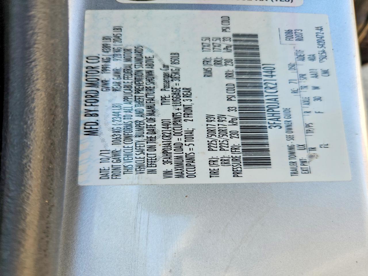 2012 Ford Fusion Sel Silver vin: 3FAHP0JA1CR214401