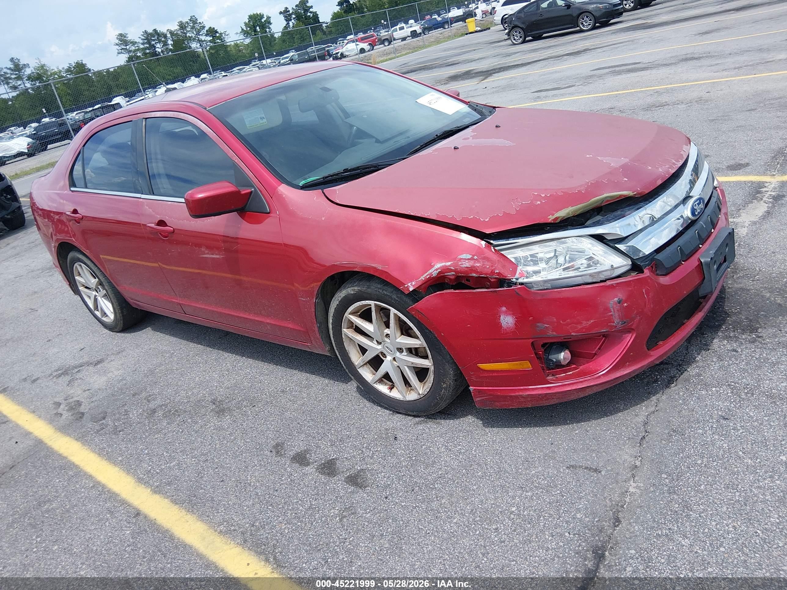 2010 Ford Fusion Sel Burgundy vin: 3FAHP0JA2AR378592