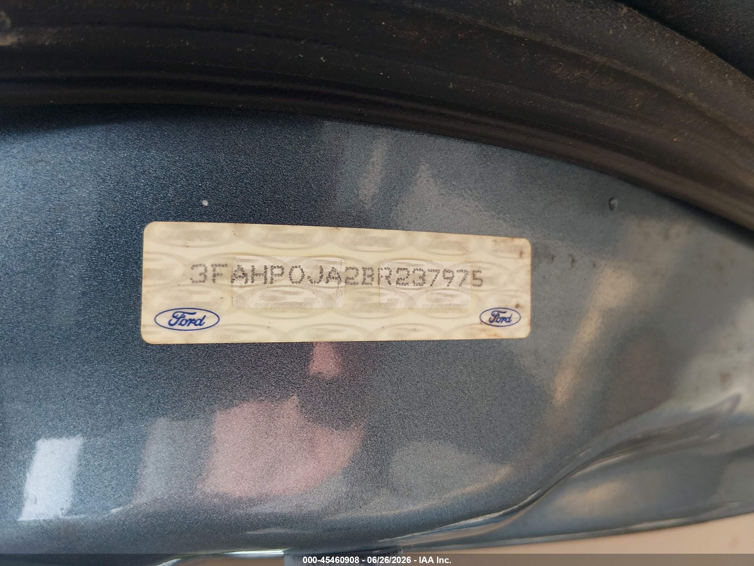 2011 Ford Fusion Sel Teal vin: 3FAHP0JA2BR237975