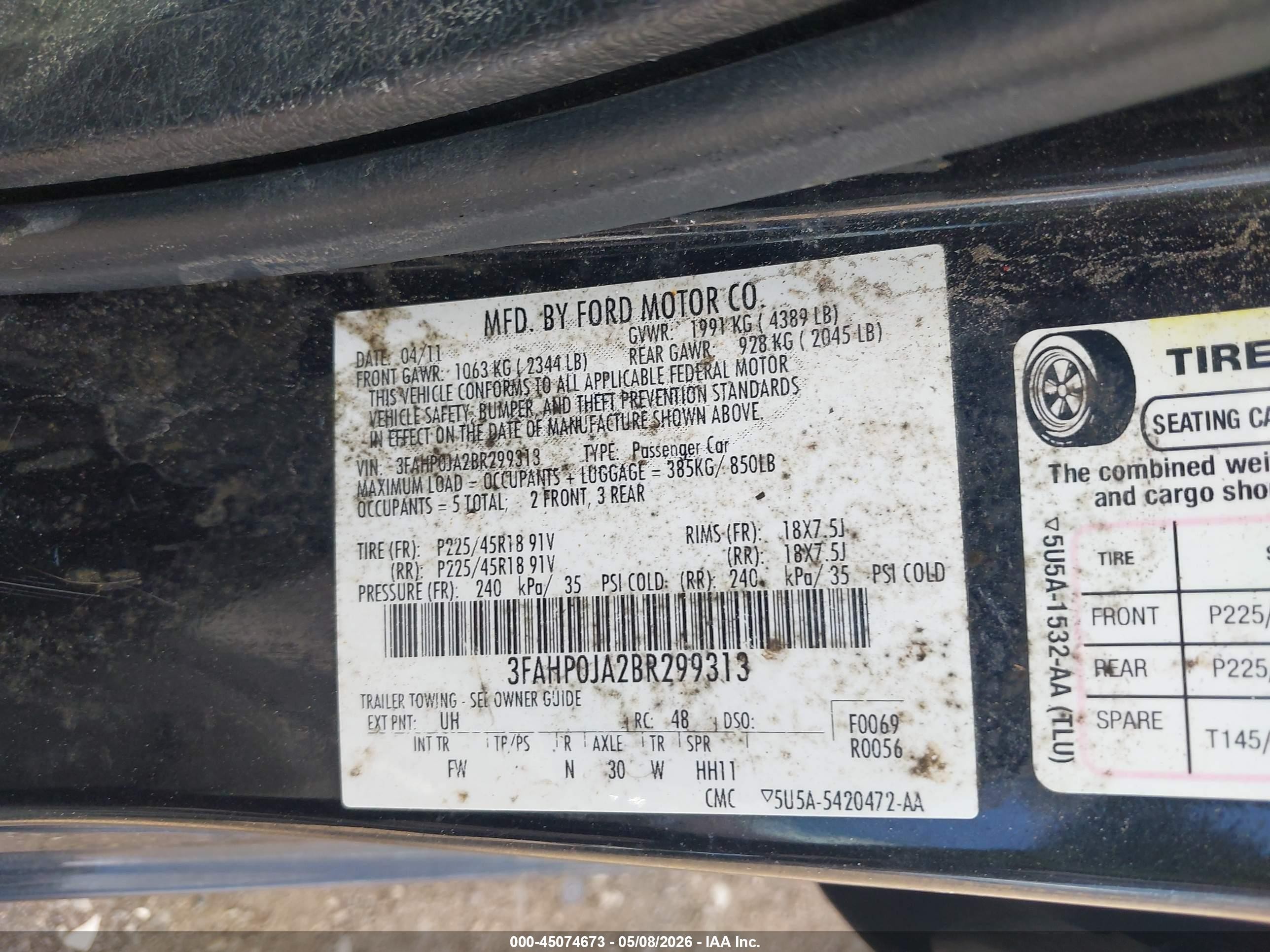 2011 Ford Fusion Sel Черный vin: 3FAHP0JA2BR299313