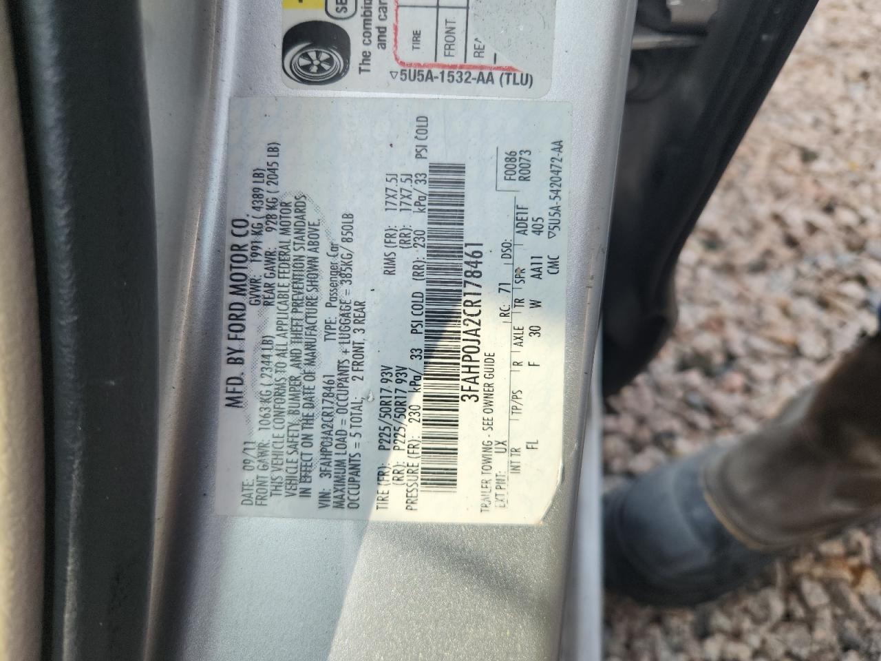 2012 Ford Fusion Sel Silver vin: 3FAHP0JA2CR178461