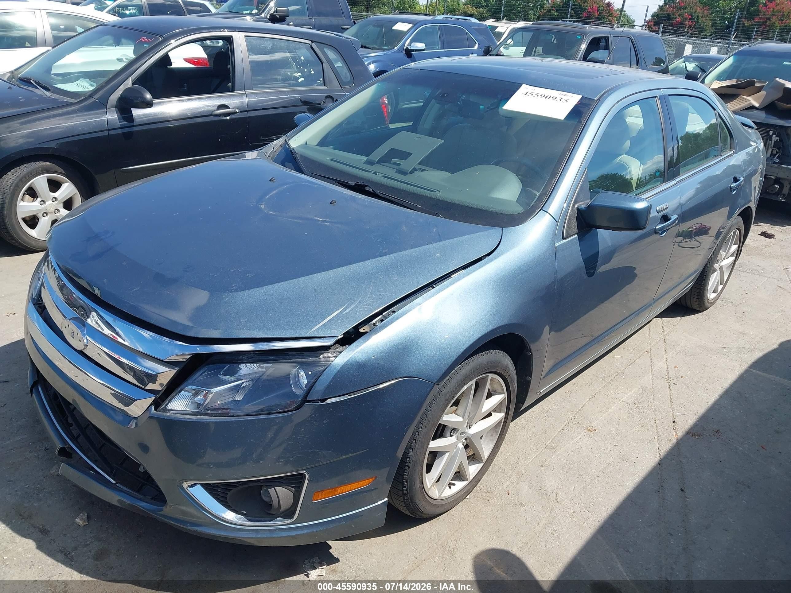2012 Ford Fusion Sel Teal vin: 3FAHP0JA2CR184633