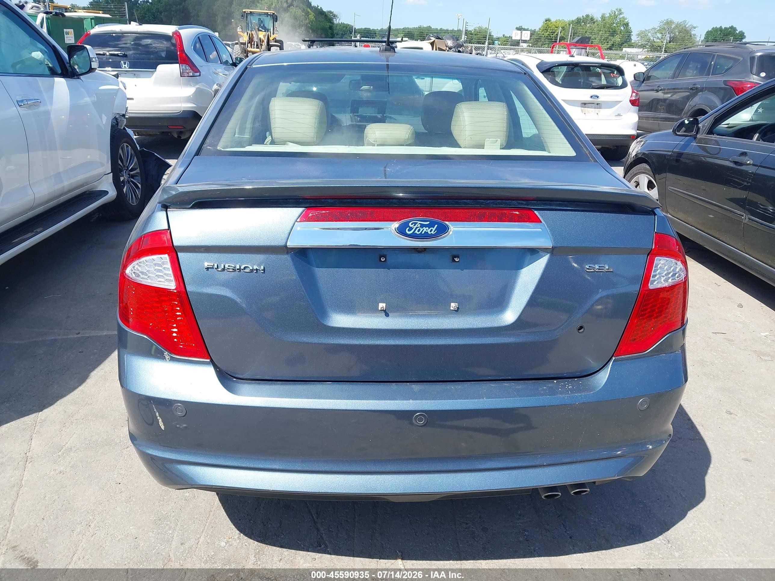 2012 Ford Fusion Sel Teal vin: 3FAHP0JA2CR184633