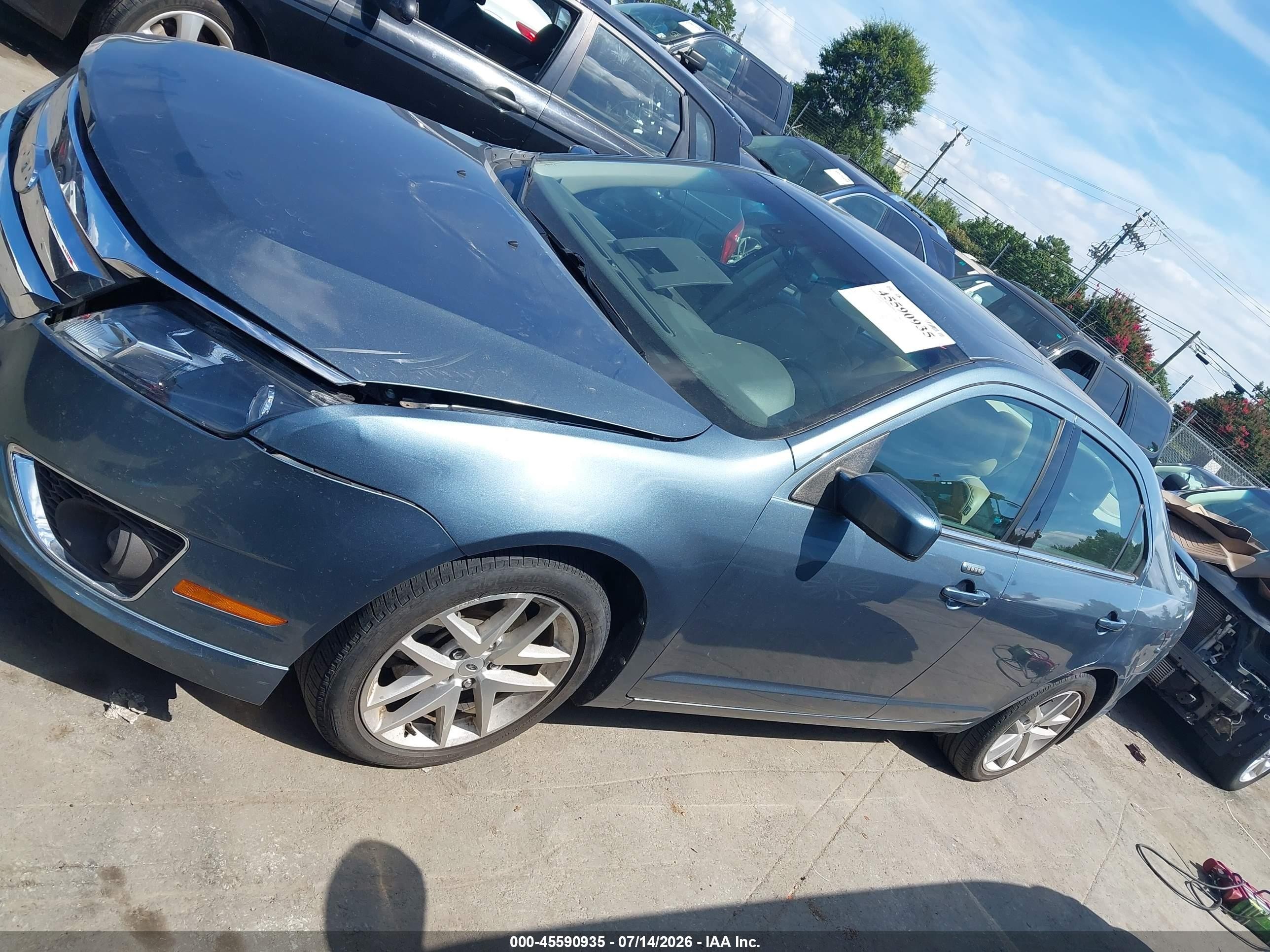 2012 Ford Fusion Sel Teal vin: 3FAHP0JA2CR184633