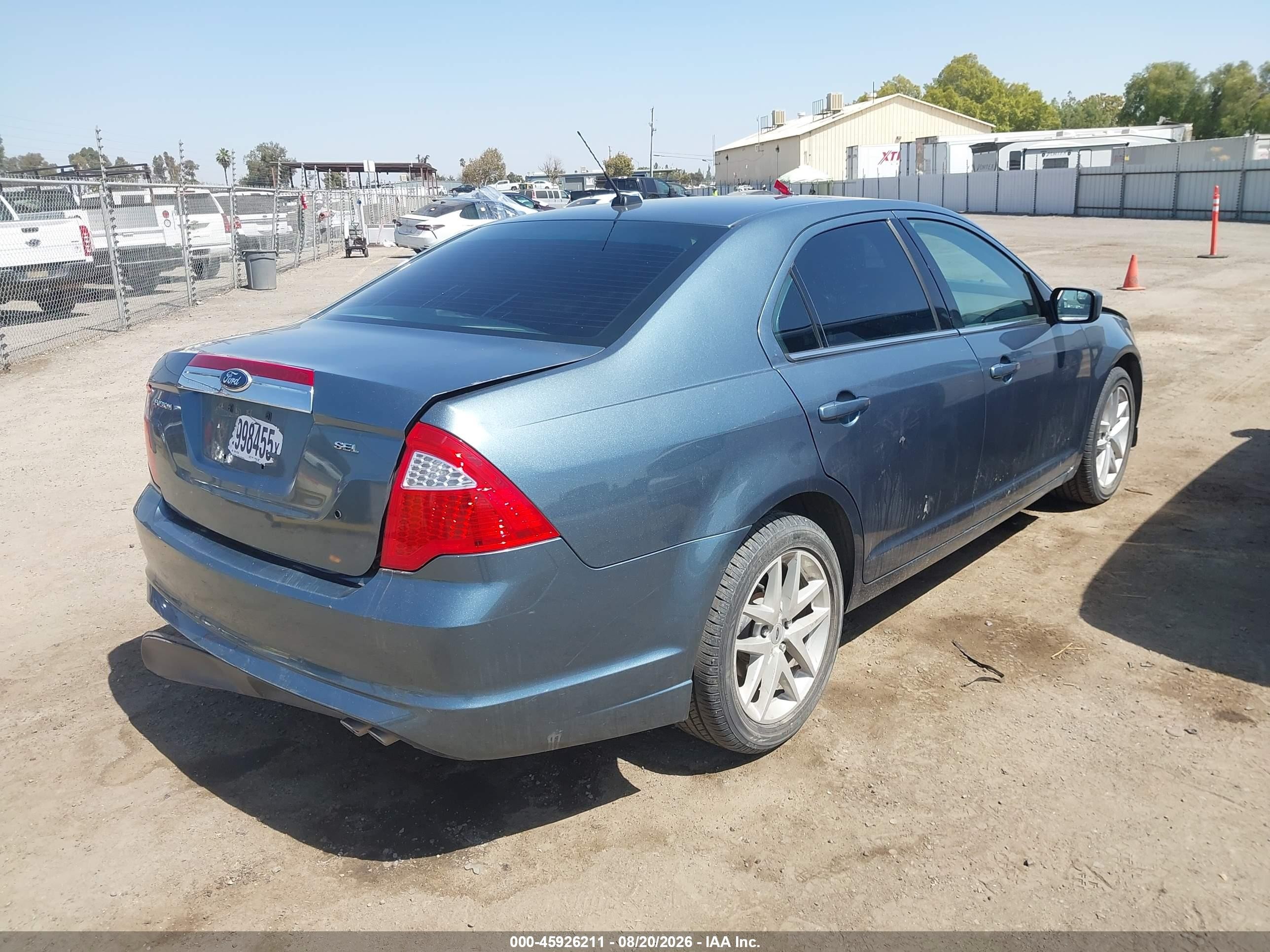 2012 Ford Fusion Sel Blue vin: 3FAHP0JA2CR291990