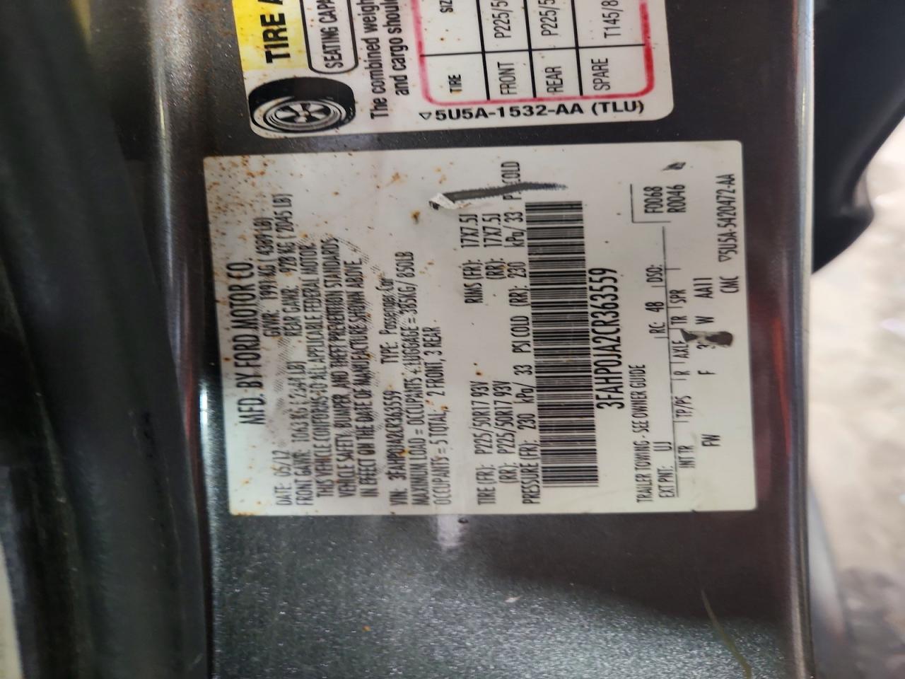 2012 Ford Fusion Sel Gray vin: 3FAHP0JA2CR363559