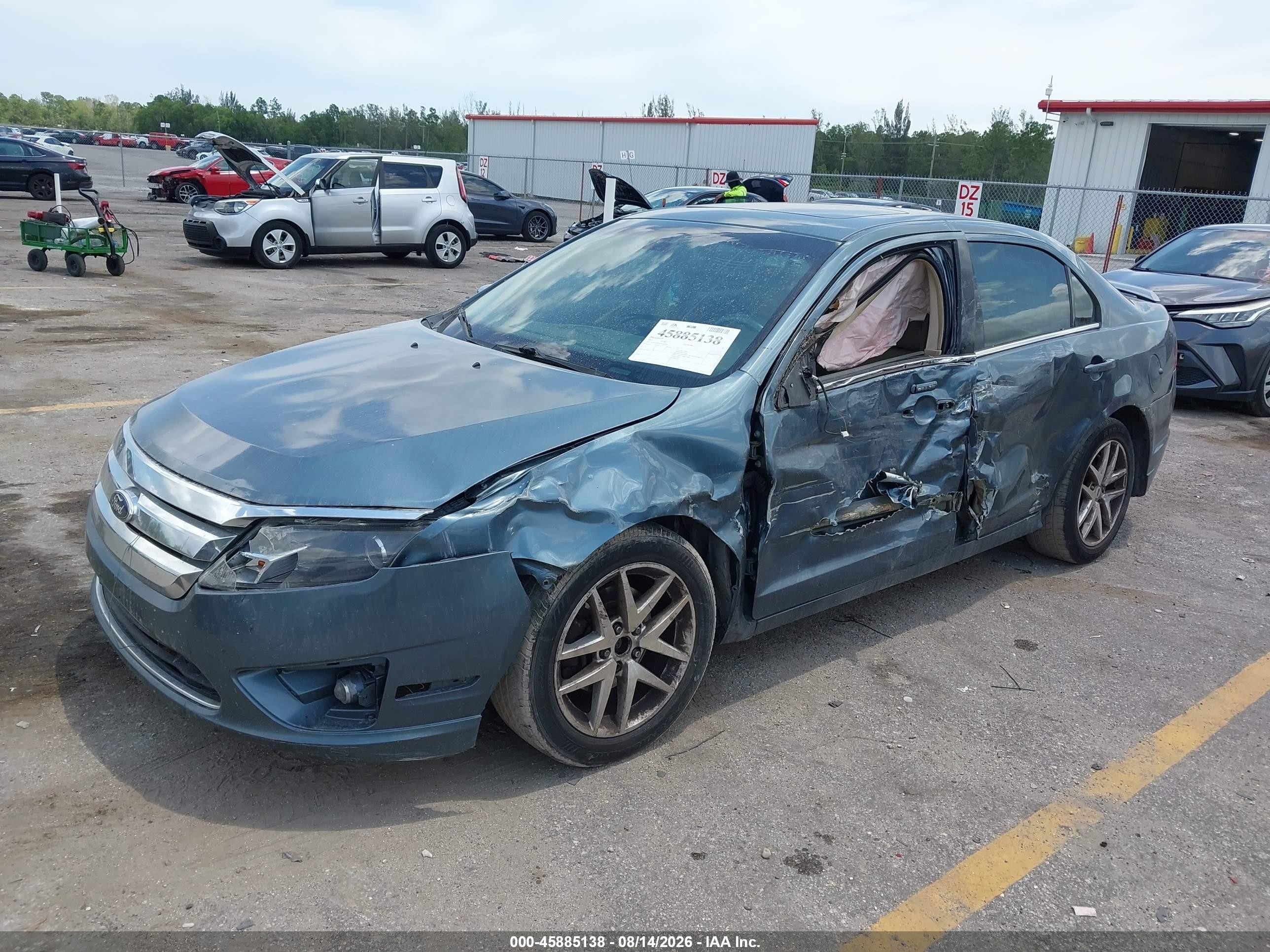 2012 Ford Fusion Sel Light Blue vin: 3FAHP0JA2CR386954