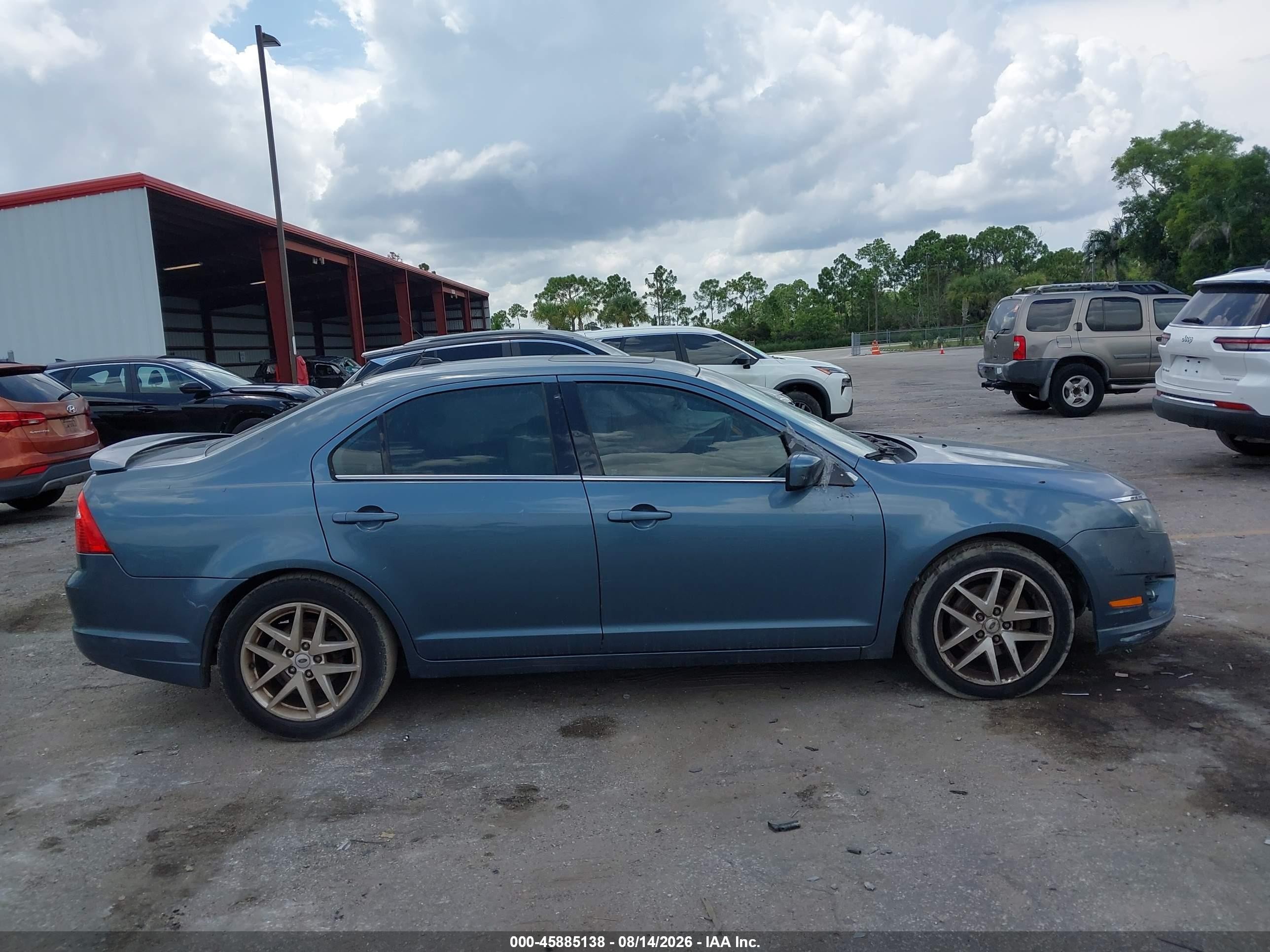 2012 Ford Fusion Sel Light Blue vin: 3FAHP0JA2CR386954
