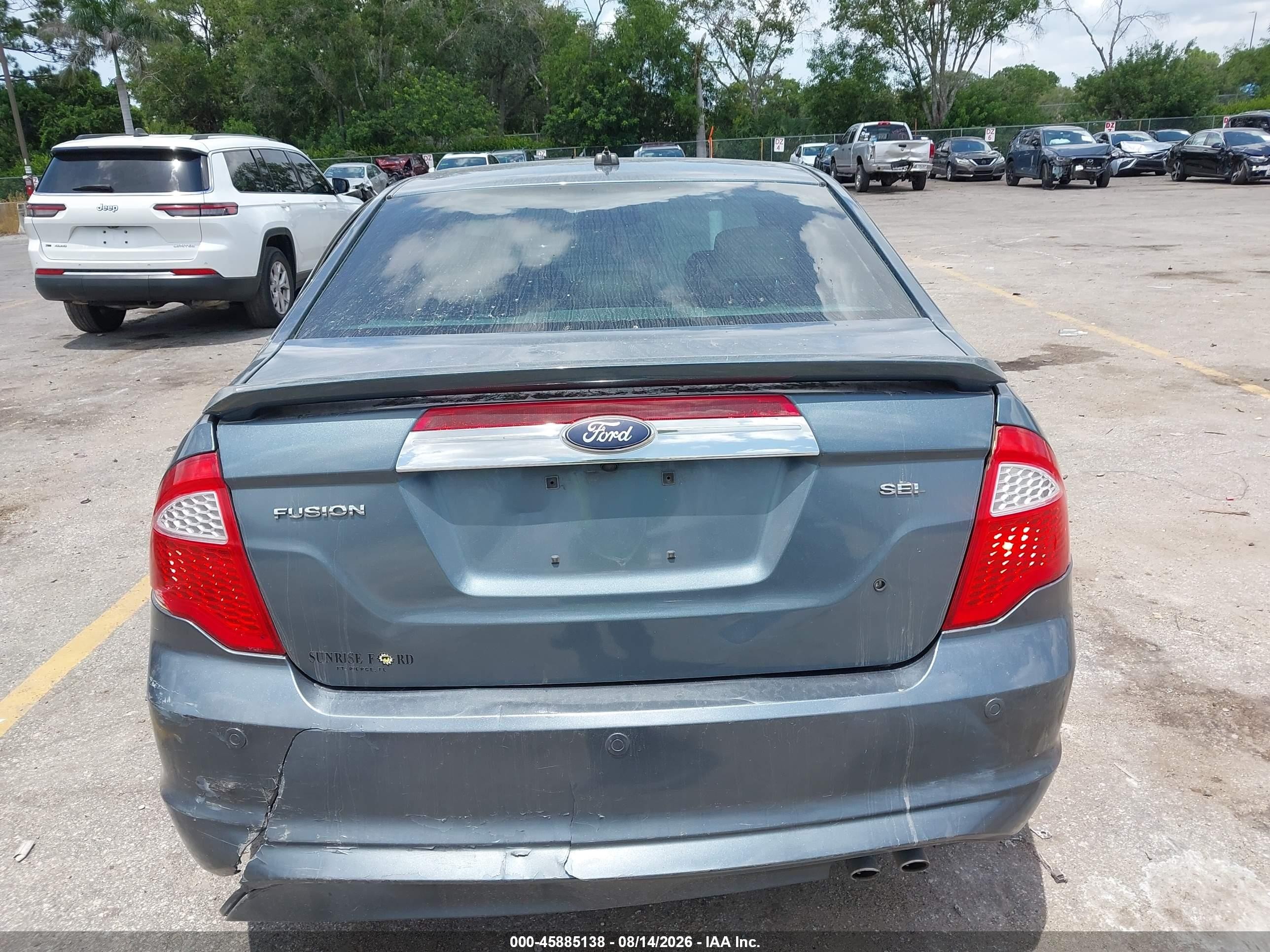 2012 Ford Fusion Sel Light Blue vin: 3FAHP0JA2CR386954