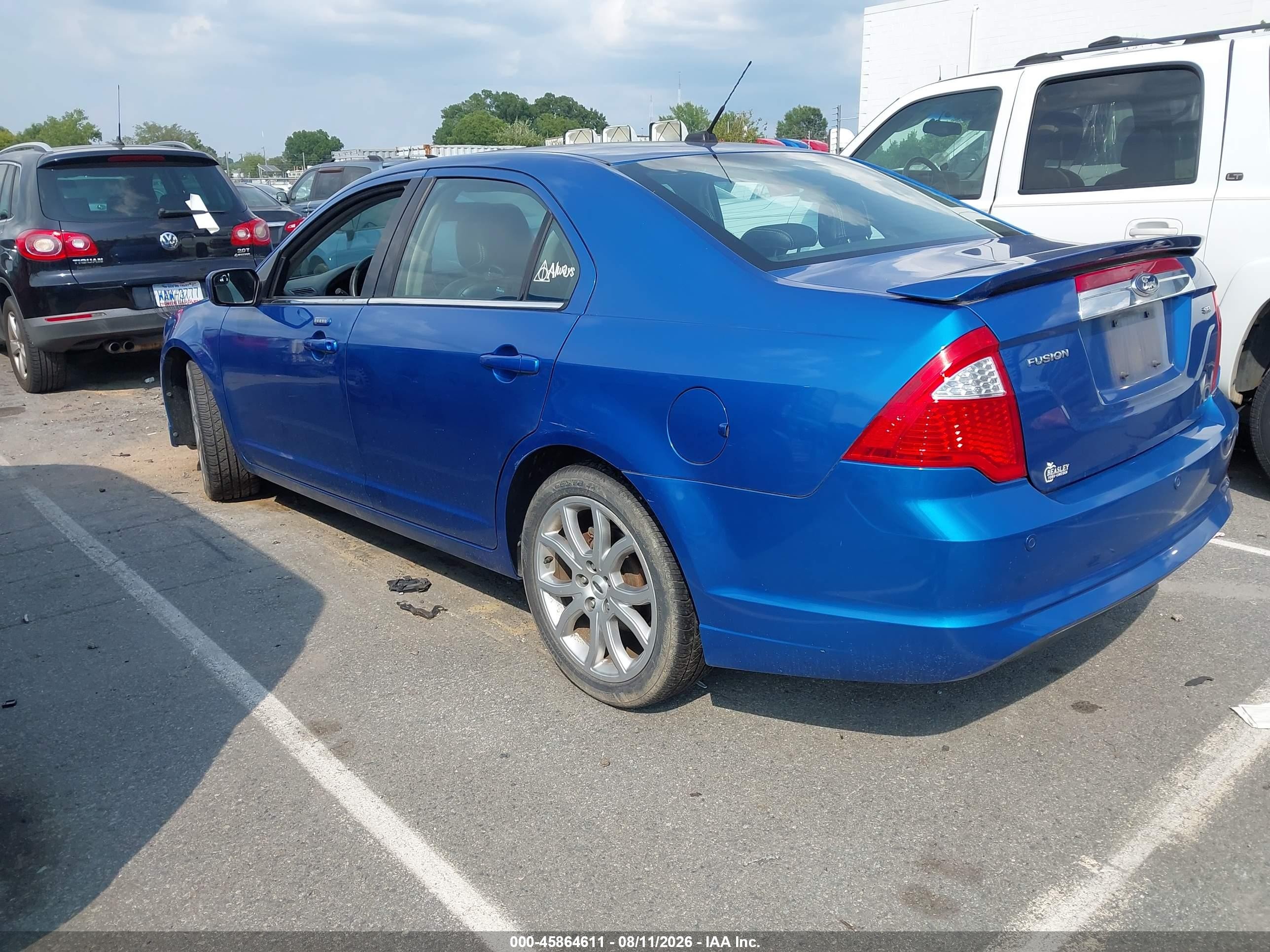 2012 Ford Fusion Sel Blue vin: 3FAHP0JA2CR404918