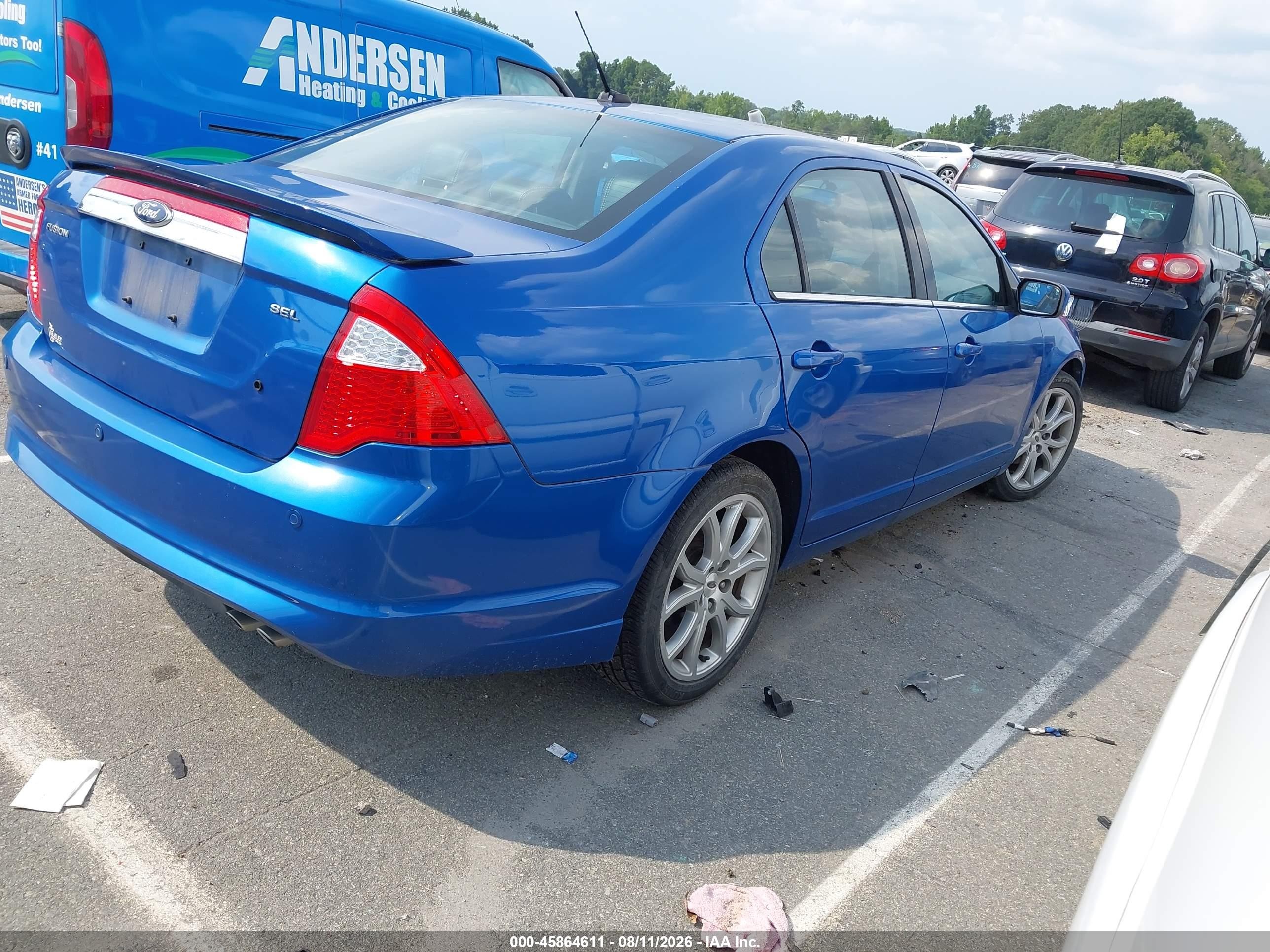2012 Ford Fusion Sel Blue vin: 3FAHP0JA2CR404918
