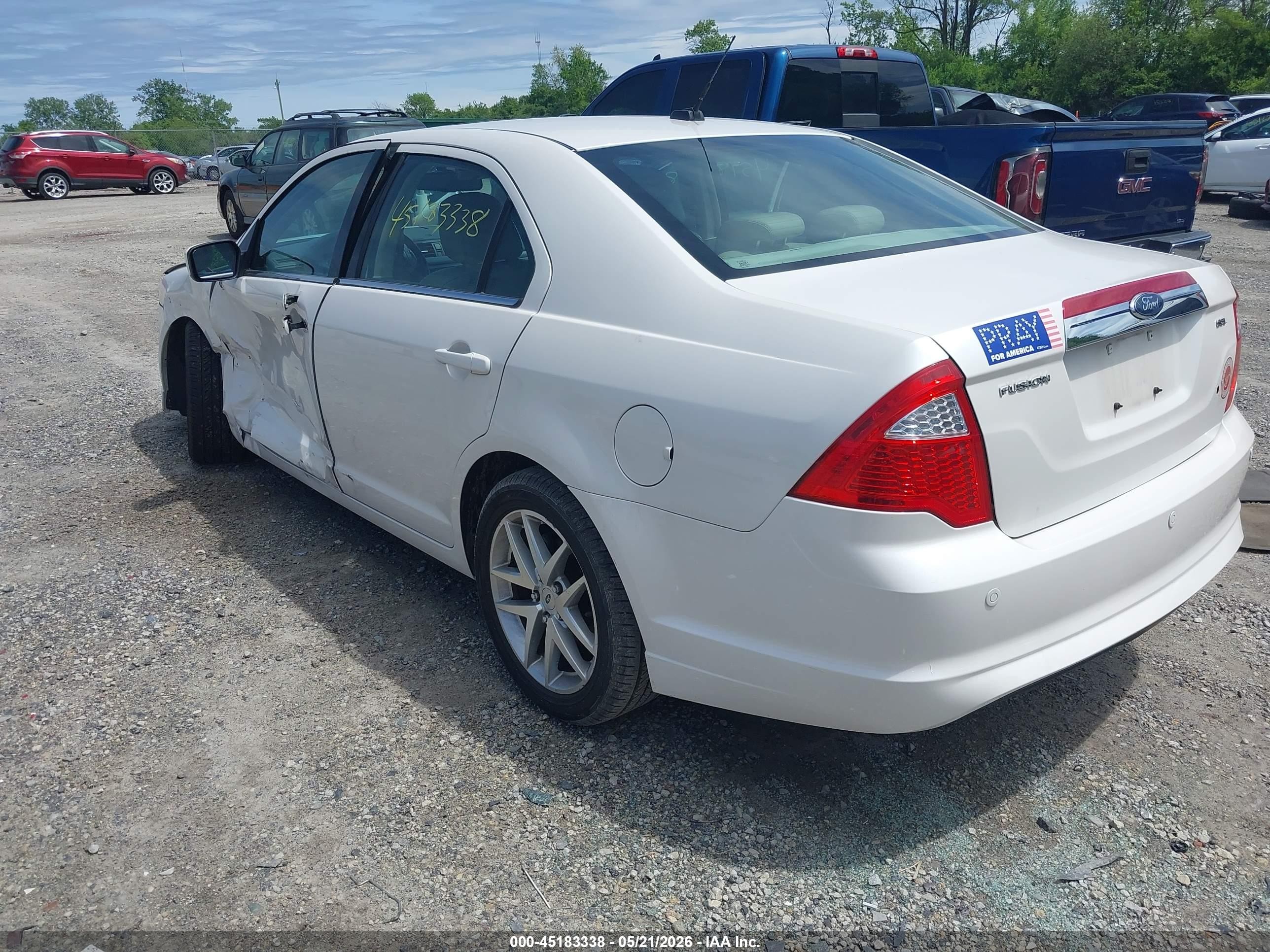 2010 Ford Fusion Sel White vin: 3FAHP0JA3AR122929
