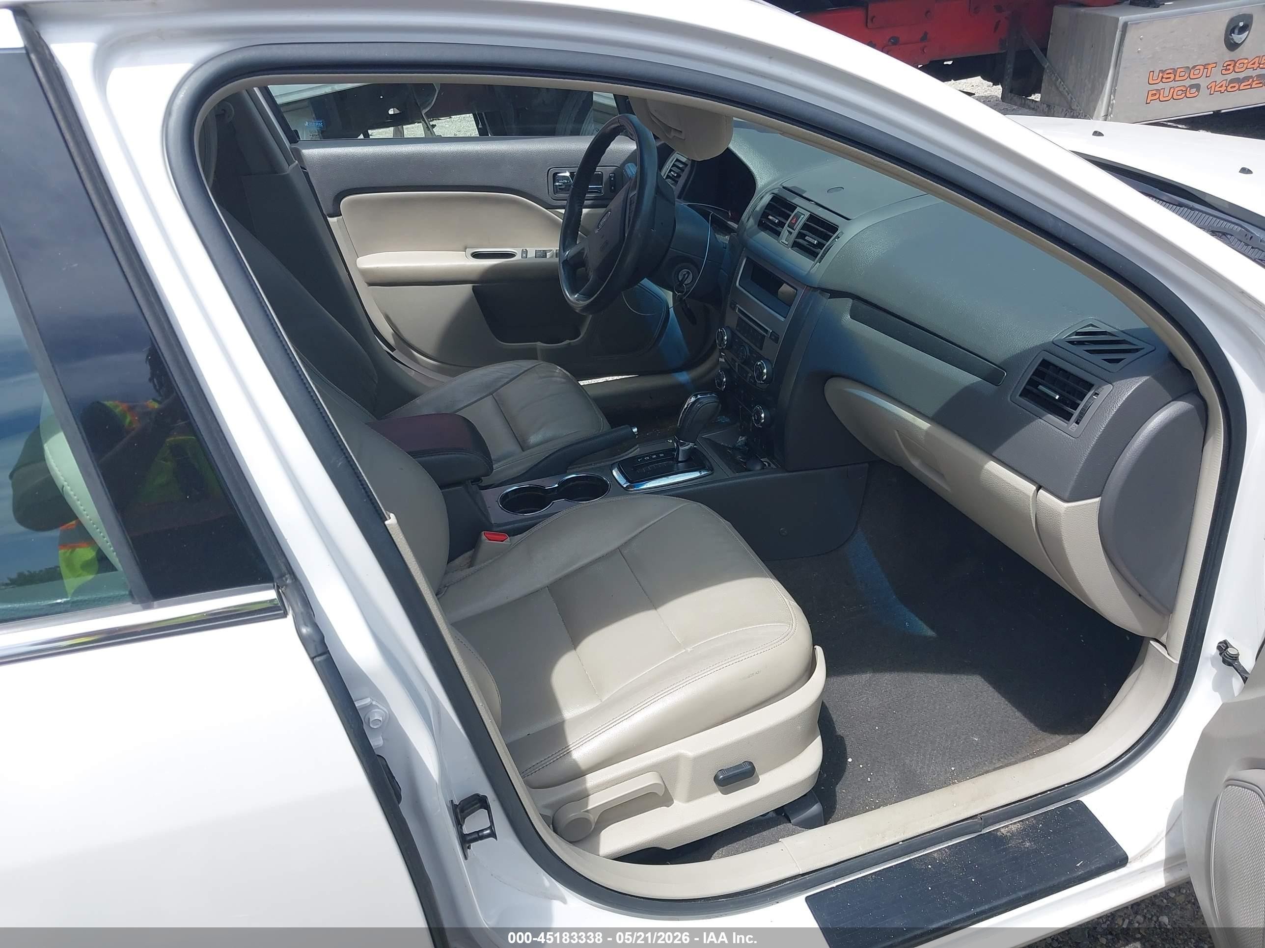2010 Ford Fusion Sel White vin: 3FAHP0JA3AR122929