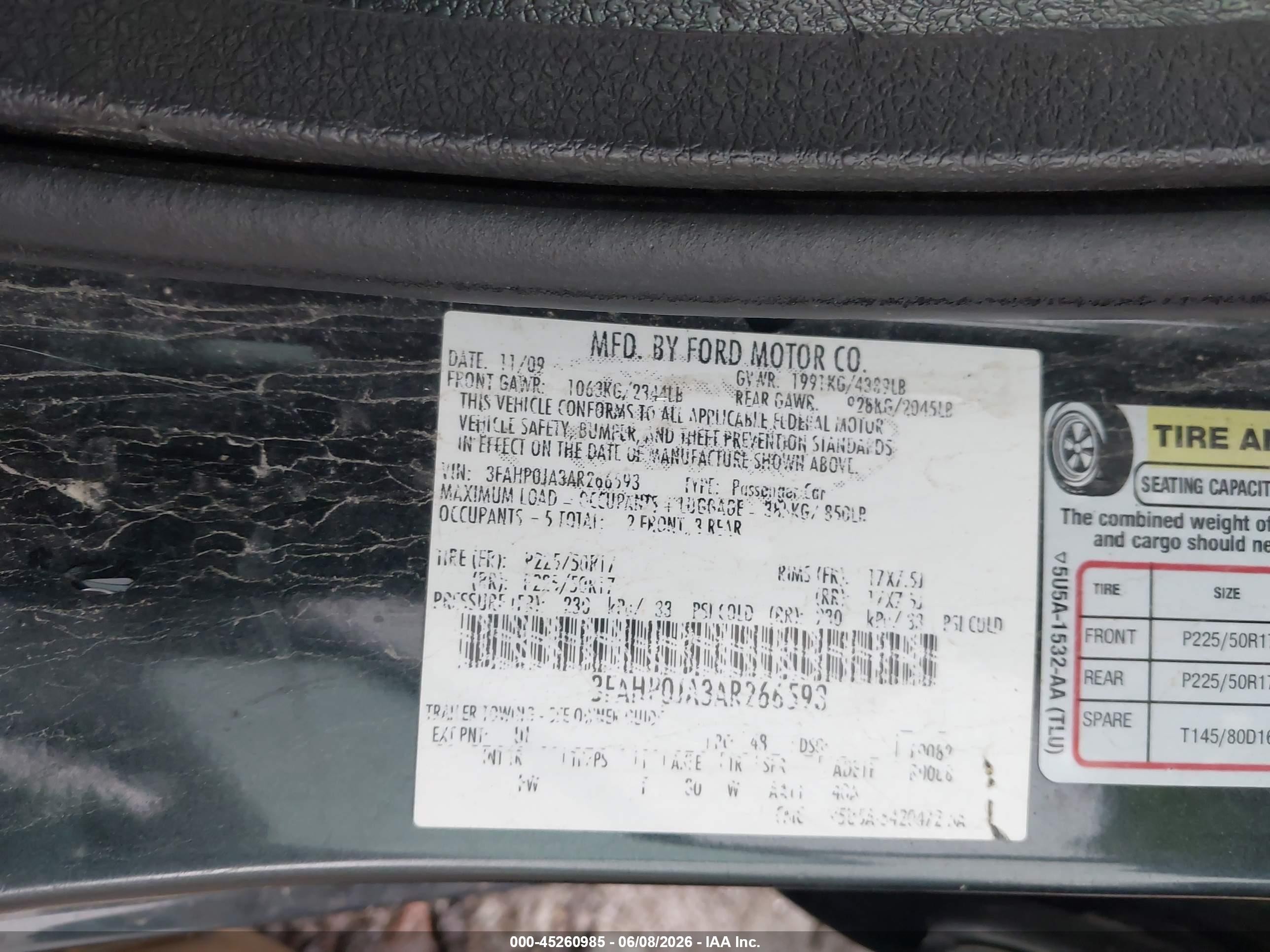 2010 Ford Fusion Sel Gray vin: 3FAHP0JA3AR266593