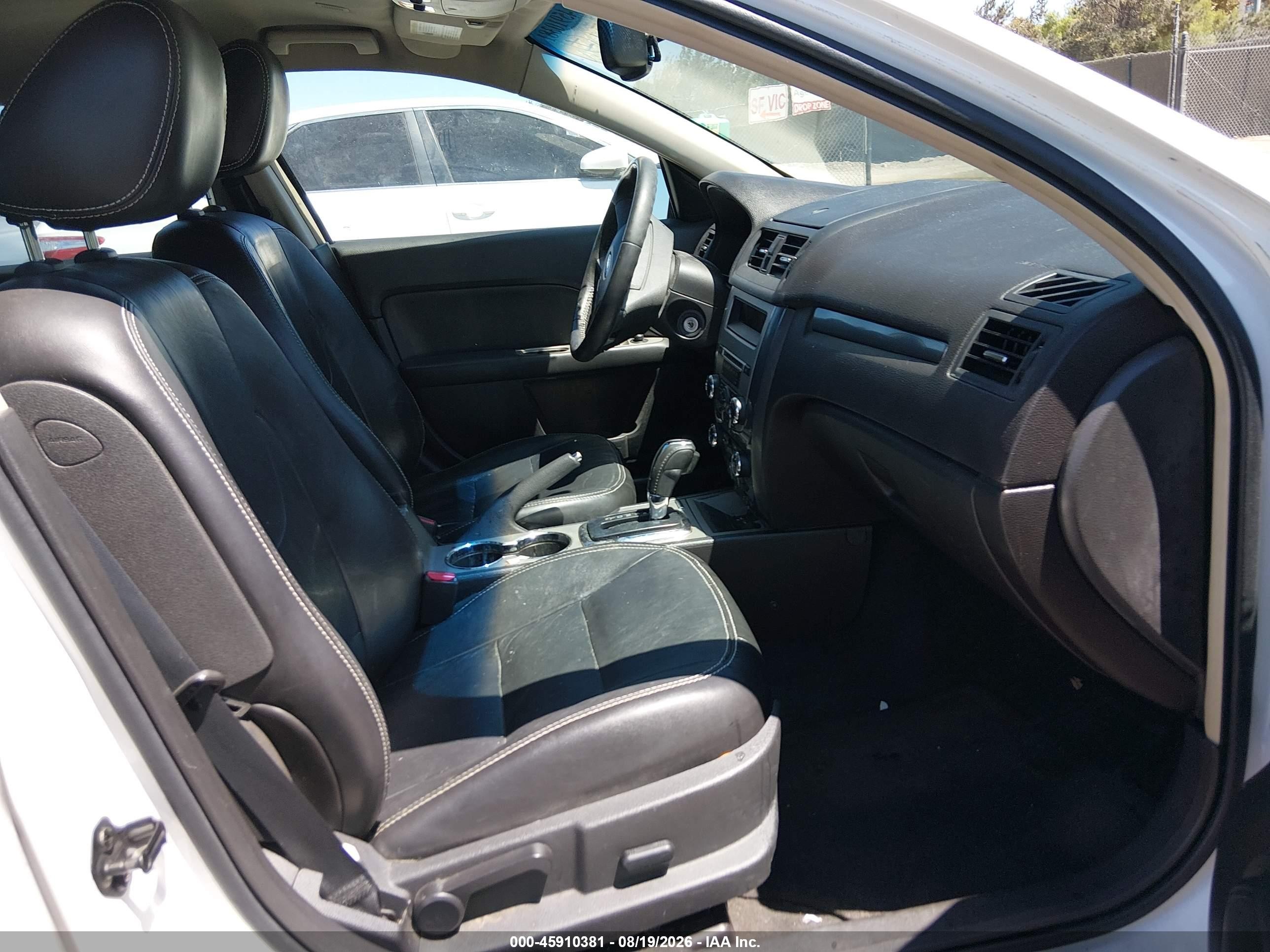 2010 Ford Fusion Sel White vin: 3FAHP0JA3AR406156