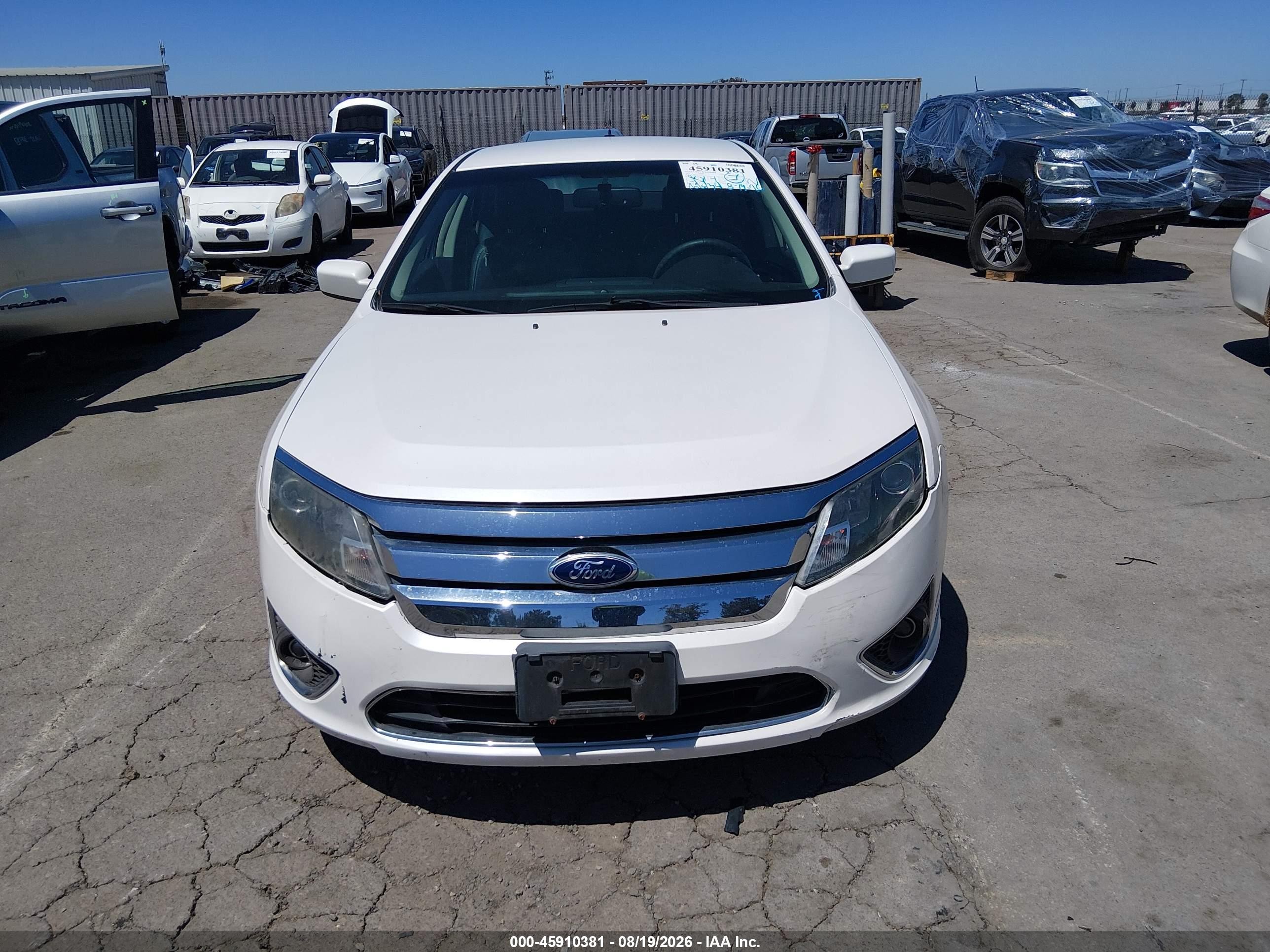 2010 Ford Fusion Sel White vin: 3FAHP0JA3AR406156
