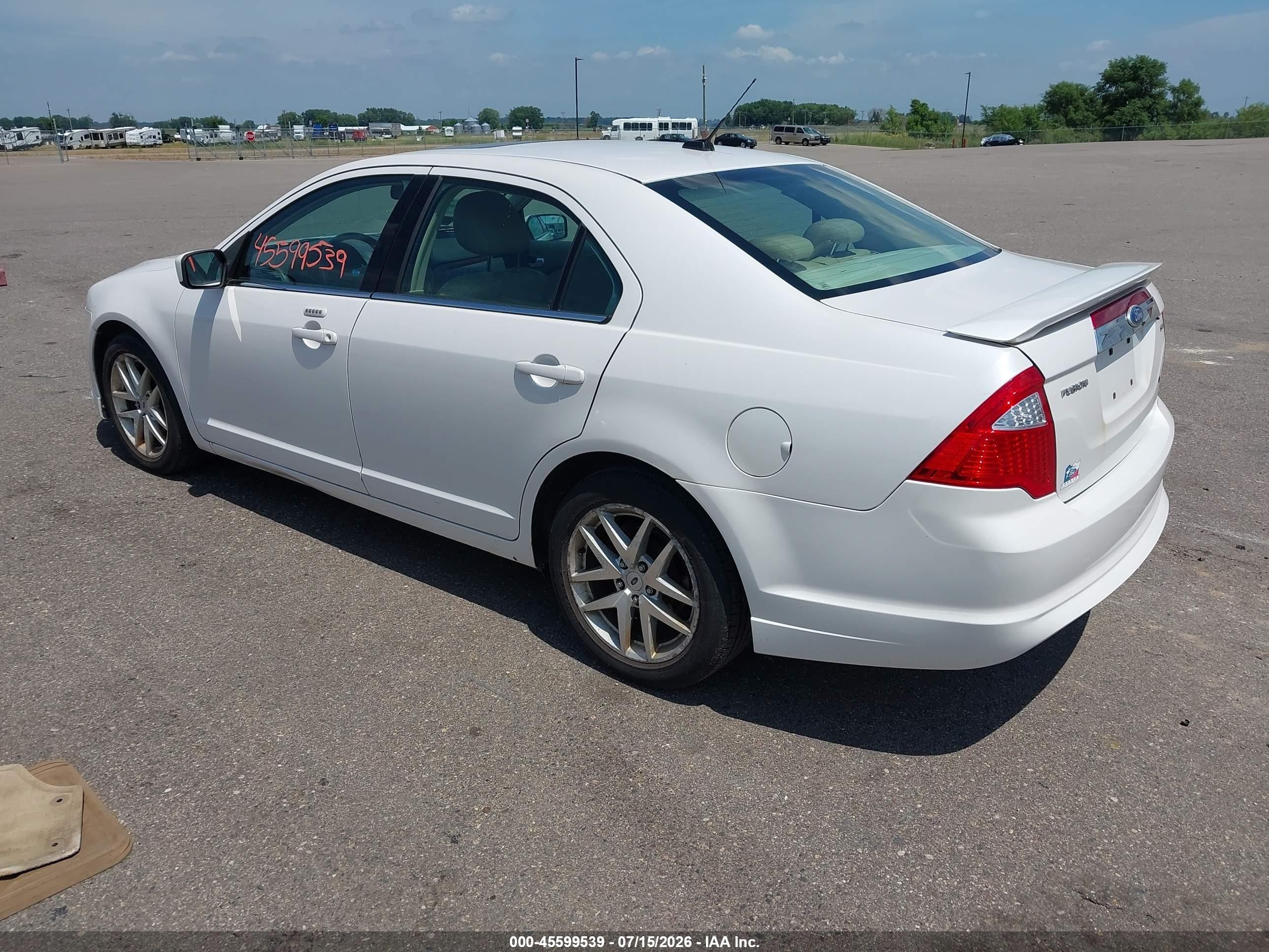 2010 Ford Fusion Sel White vin: 3FAHP0JA3AR422759
