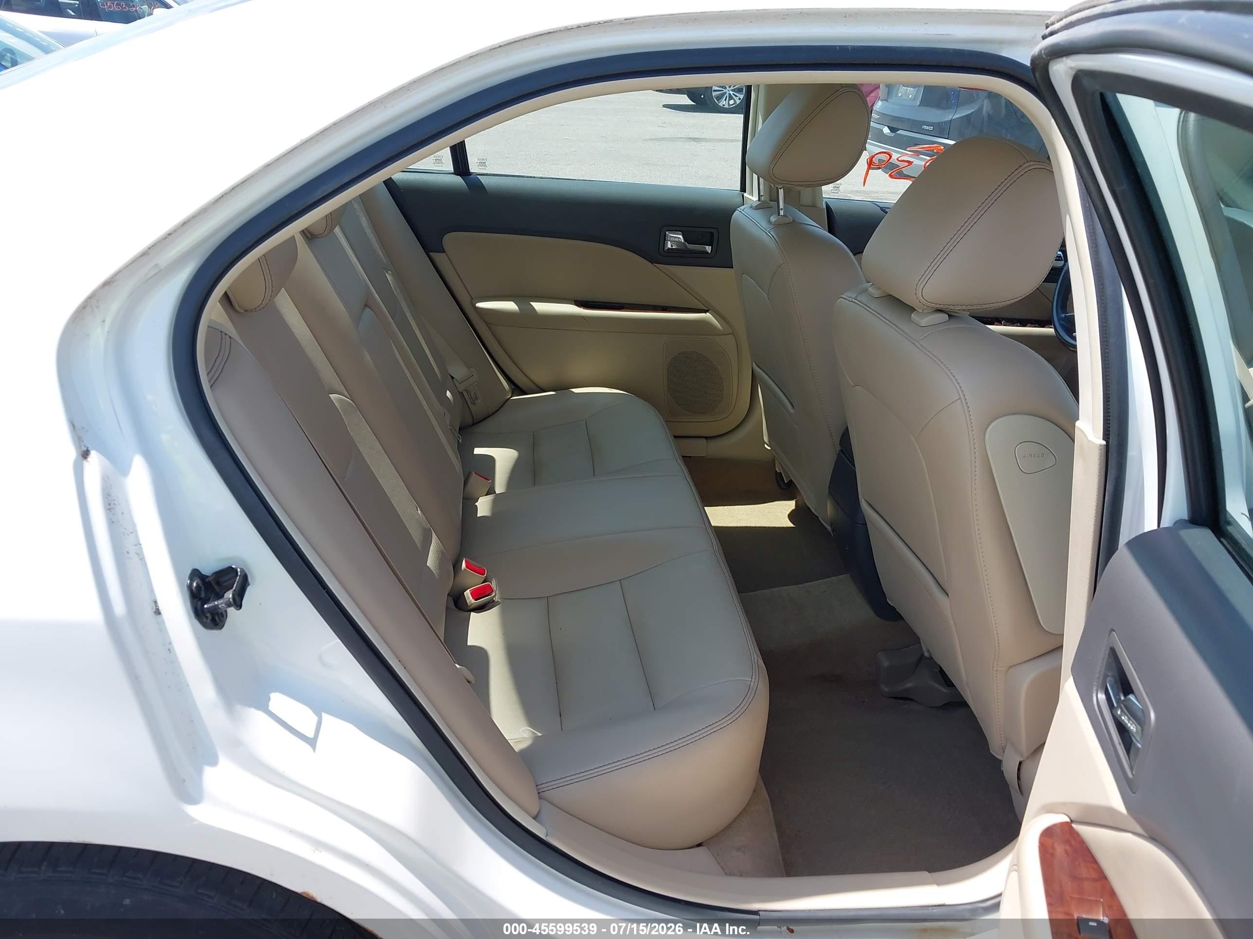 2010 Ford Fusion Sel White vin: 3FAHP0JA3AR422759