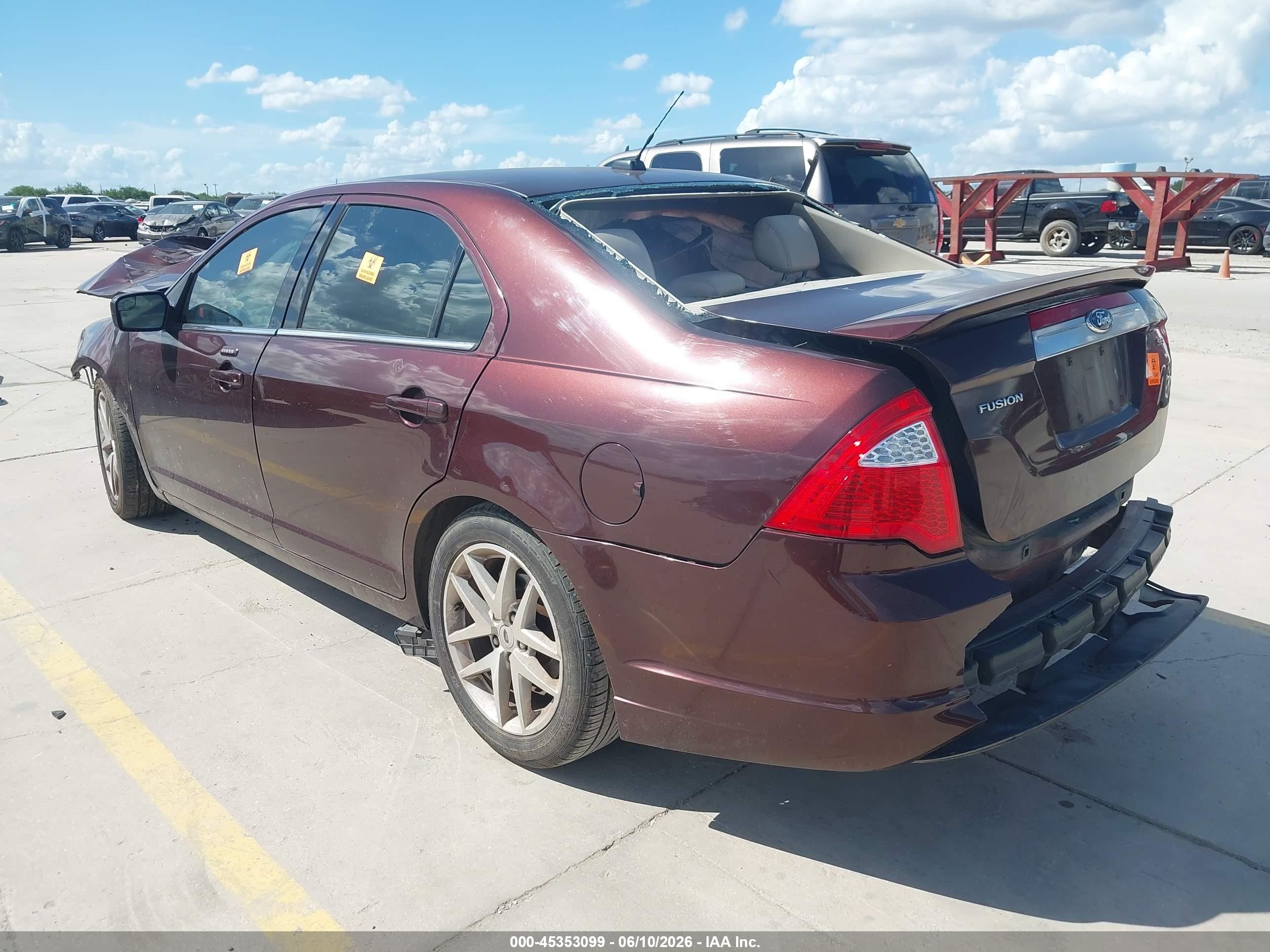2012 Ford Fusion Sel Burgundy vin: 3FAHP0JA3CR176248