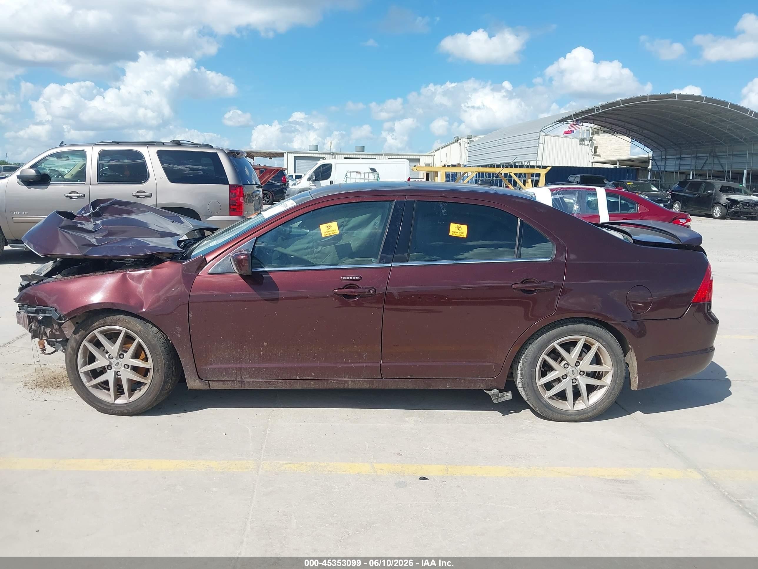 2012 Ford Fusion Sel Burgundy vin: 3FAHP0JA3CR176248
