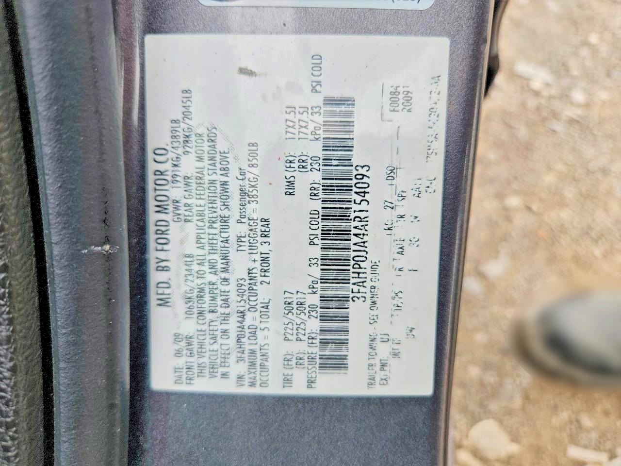 2010 Ford Fusion Sel Gray vin: 3FAHP0JA4AR154093