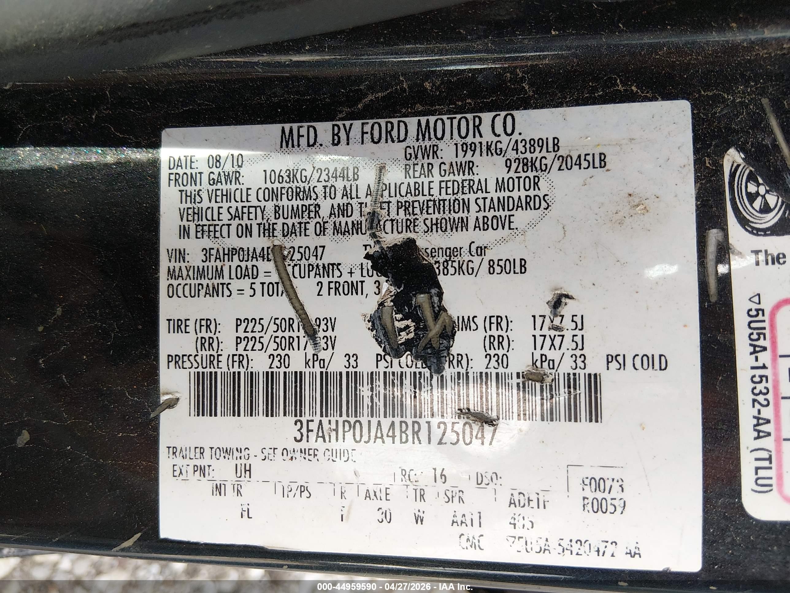 2011 Ford Fusion Sel Черный vin: 3FAHP0JA4BR125047