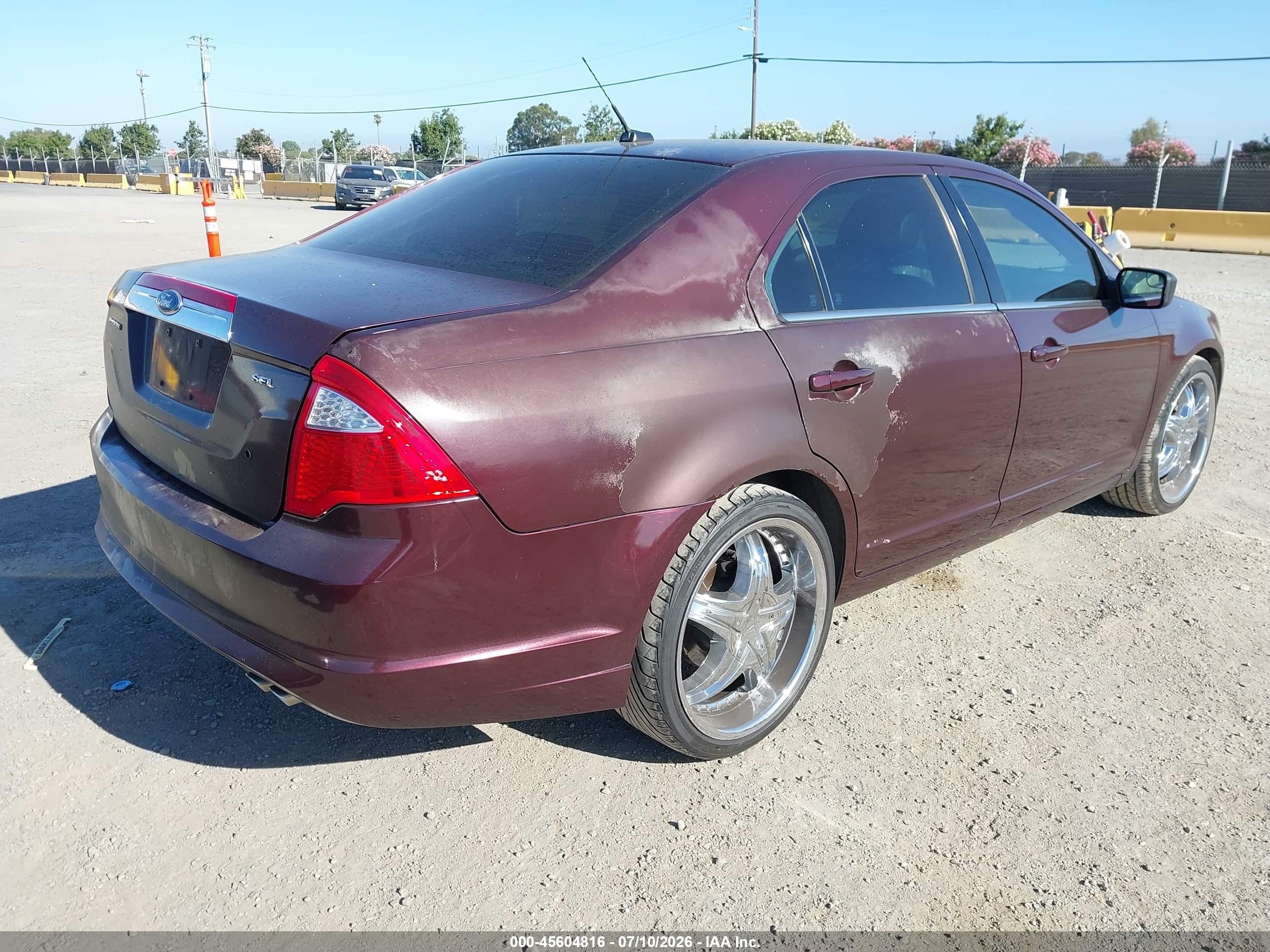 2011 Ford Fusion Sel Maroon vin: 3FAHP0JA4BR252560
