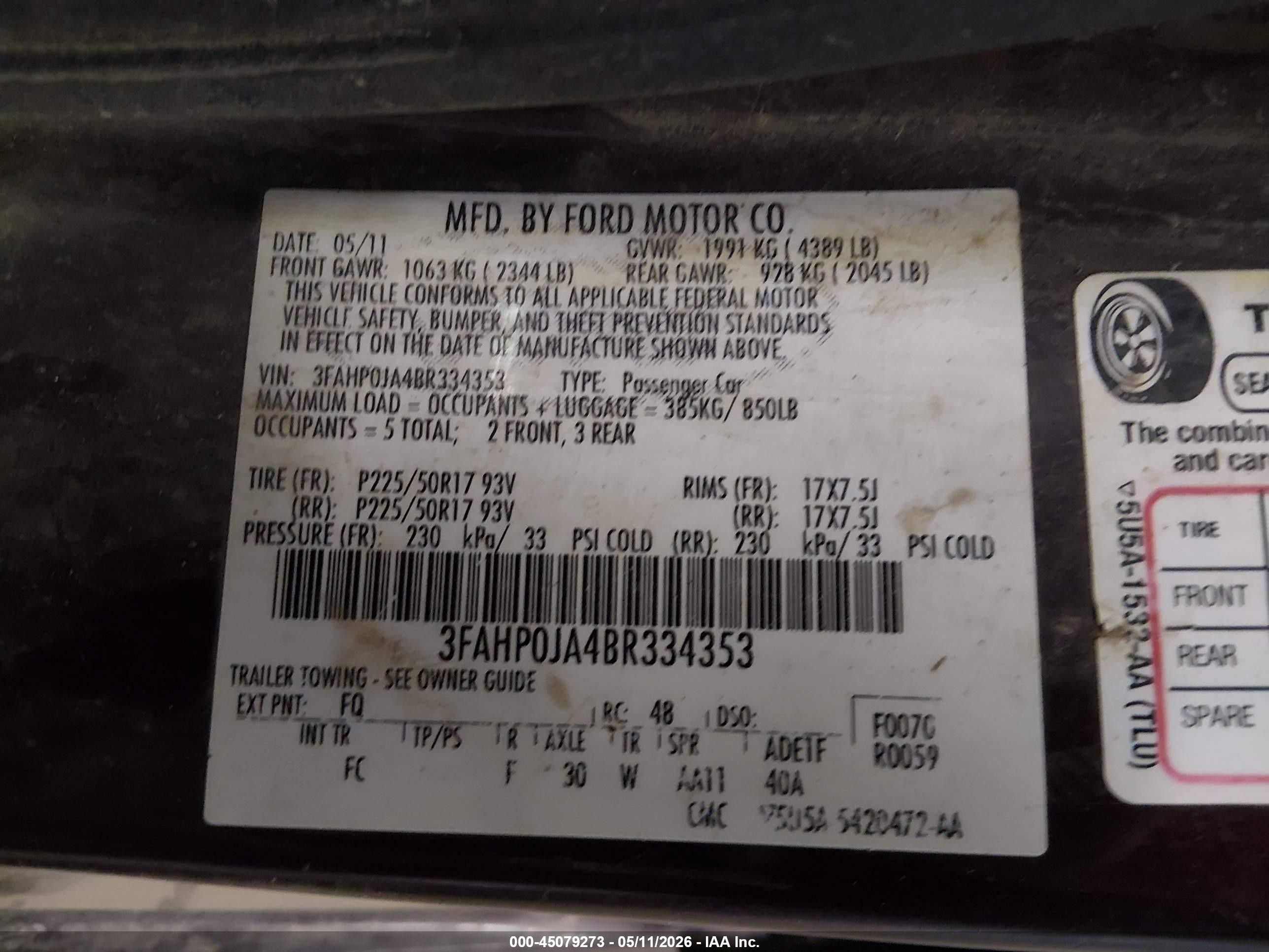 2011 Ford Fusion Sel Фиолетовый vin: 3FAHP0JA4BR334353