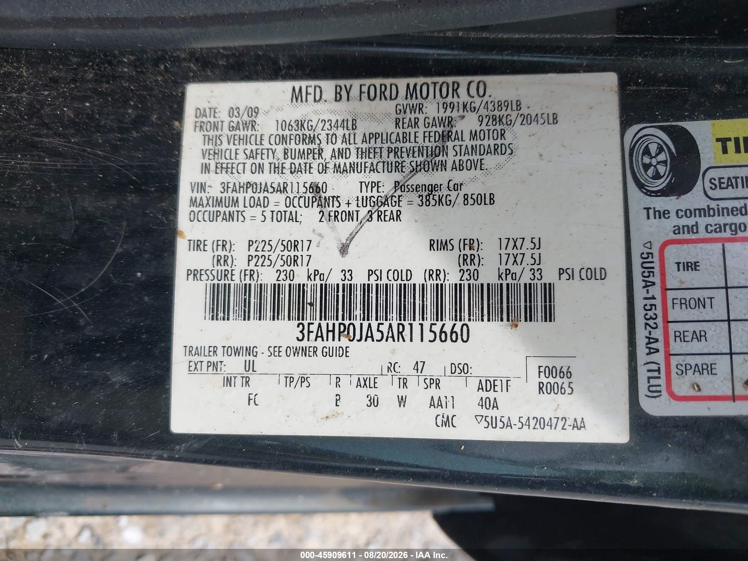 2010 Ford Fusion Sel Gray vin: 3FAHP0JA5AR115660