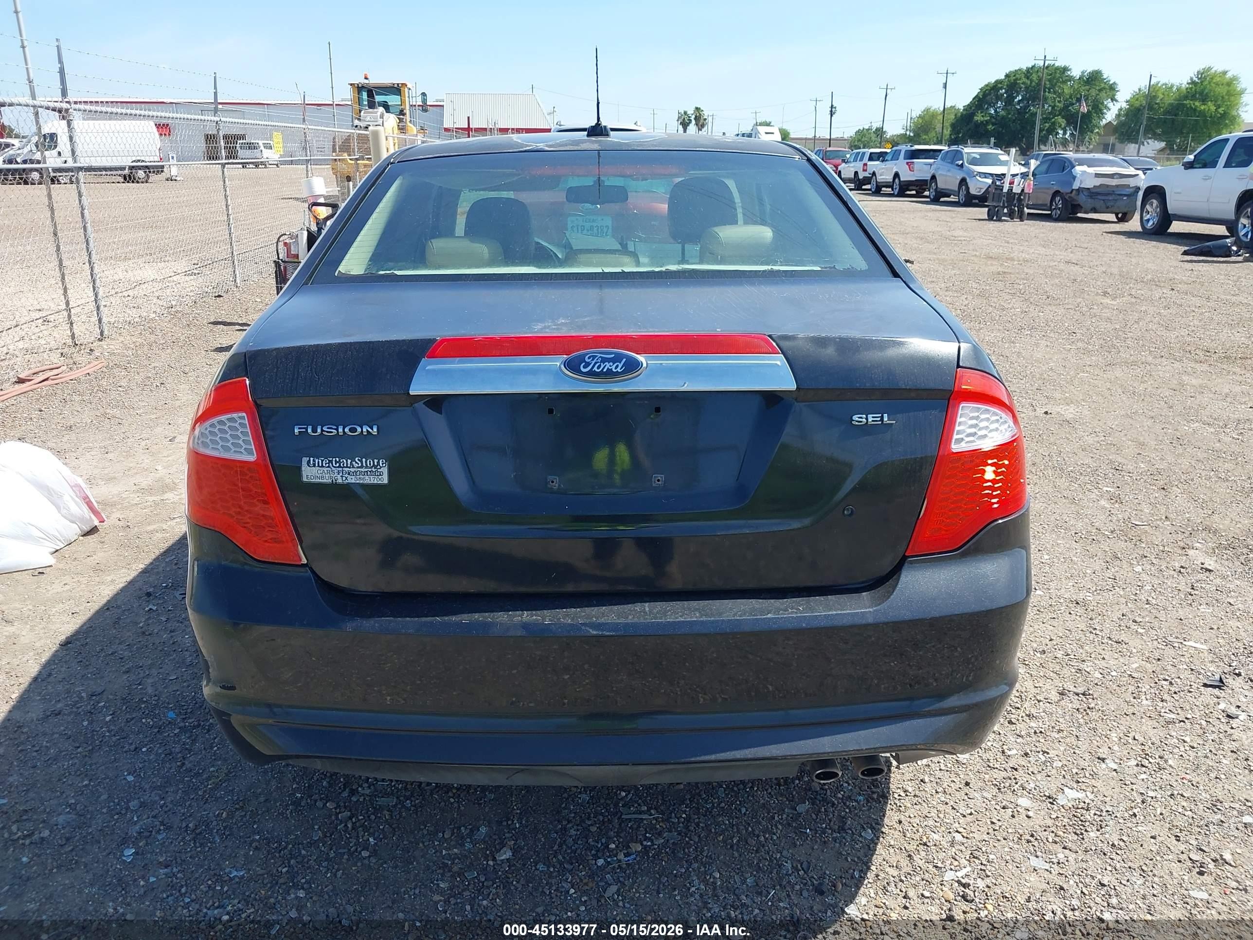 2010 Ford Fusion Sel Black vin: 3FAHP0JA5AR265753