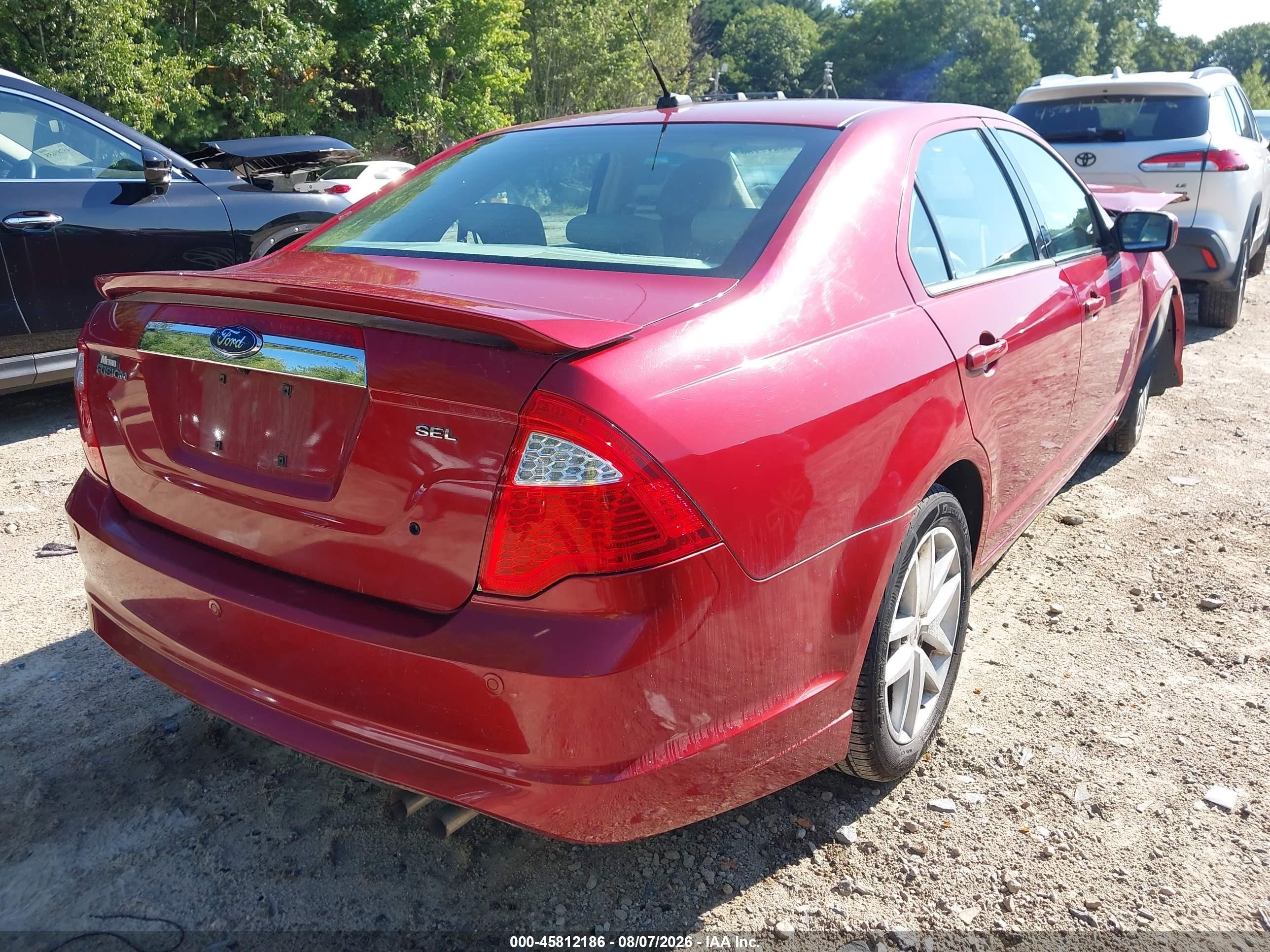 2010 Ford Fusion Sel Red vin: 3FAHP0JA6AR221096