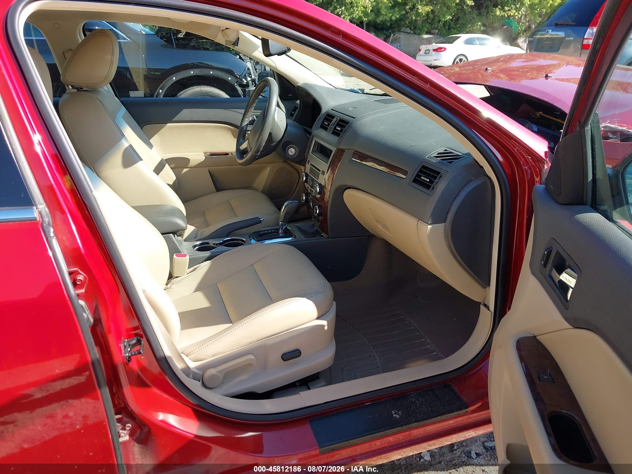 2010 Ford Fusion Sel Red vin: 3FAHP0JA6AR221096