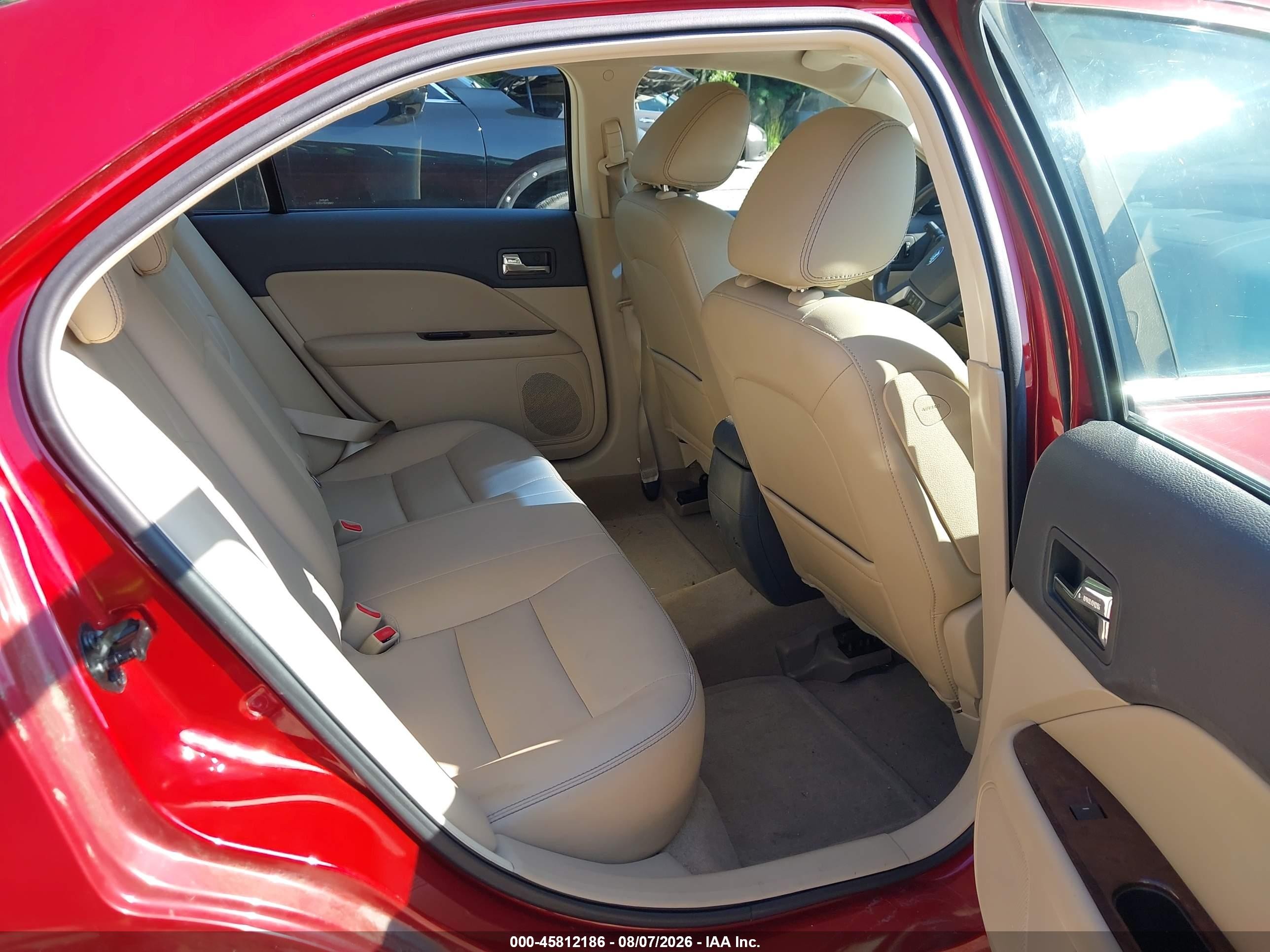 2010 Ford Fusion Sel Red vin: 3FAHP0JA6AR221096