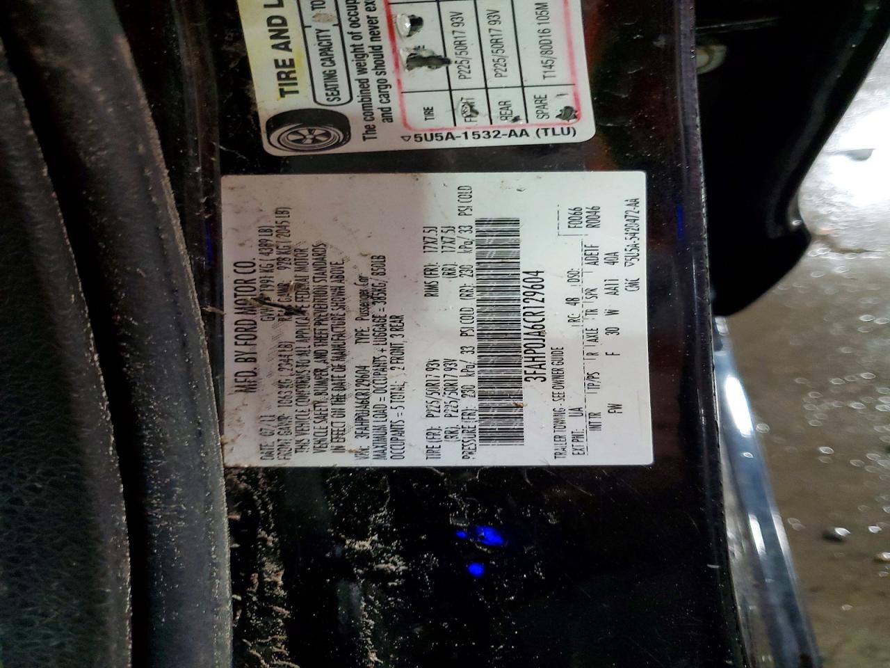2012 Ford Fusion Sel Black vin: 3FAHP0JA6CR129604